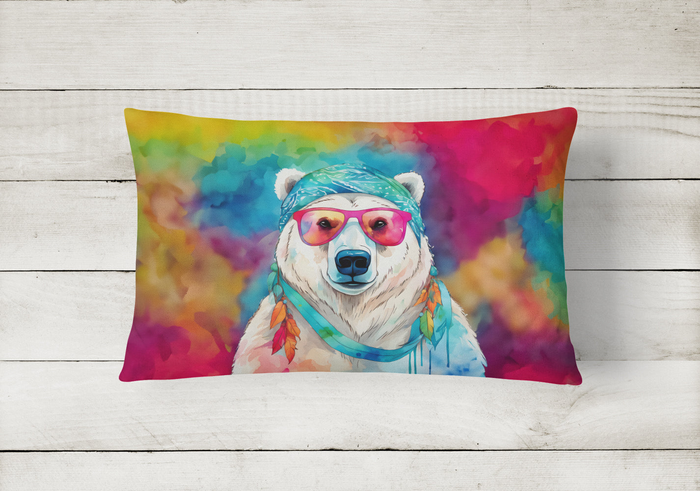 Buy this Hippie Animal Polar Bear Throw Pillow