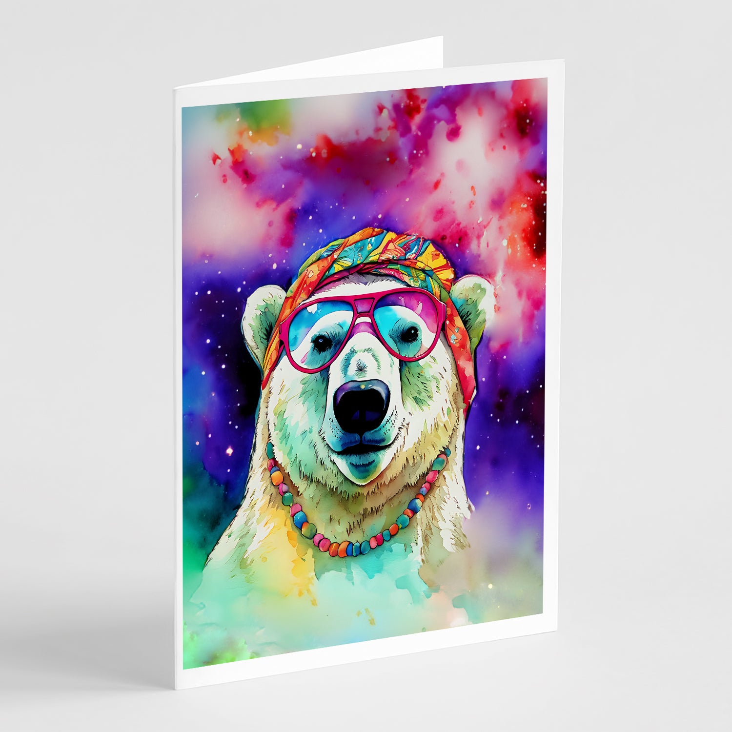 Buy this Hippie Animal Polar Bear Greeting Cards Pack of 8
