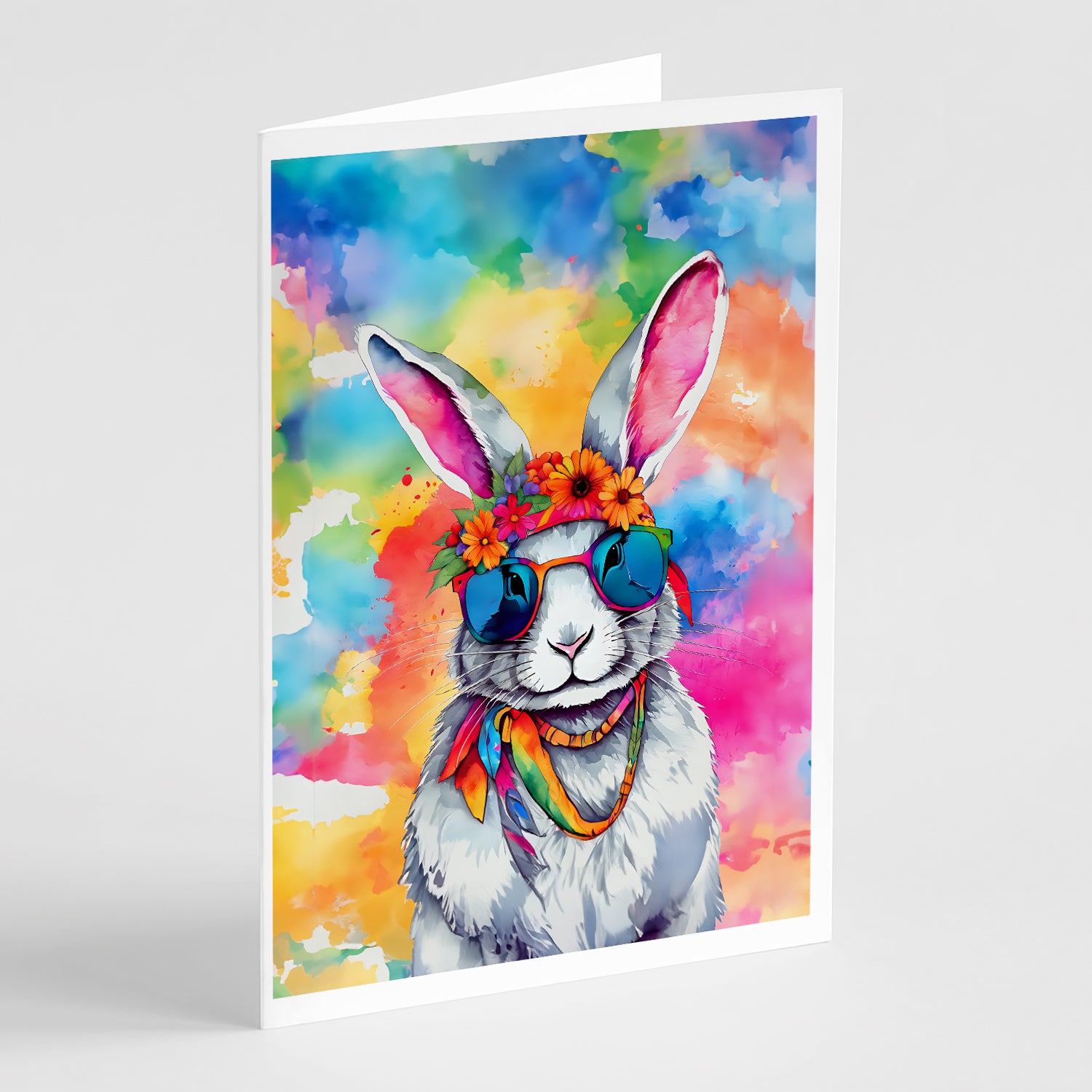 Buy this Hippie Animal Rabbit Greeting Cards Pack of 8