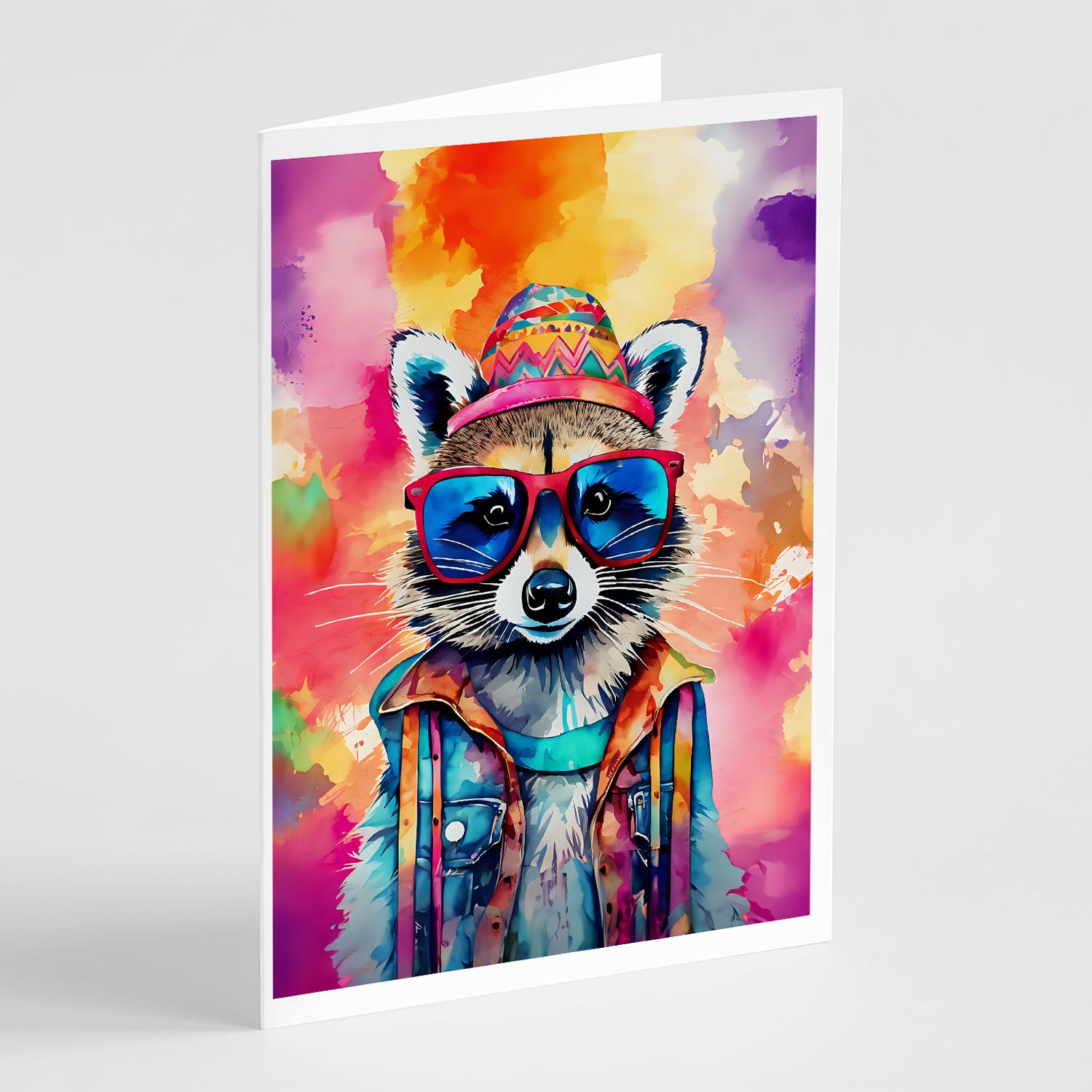 Buy this Hippie Animal Raccoon Greeting Cards Pack of 8
