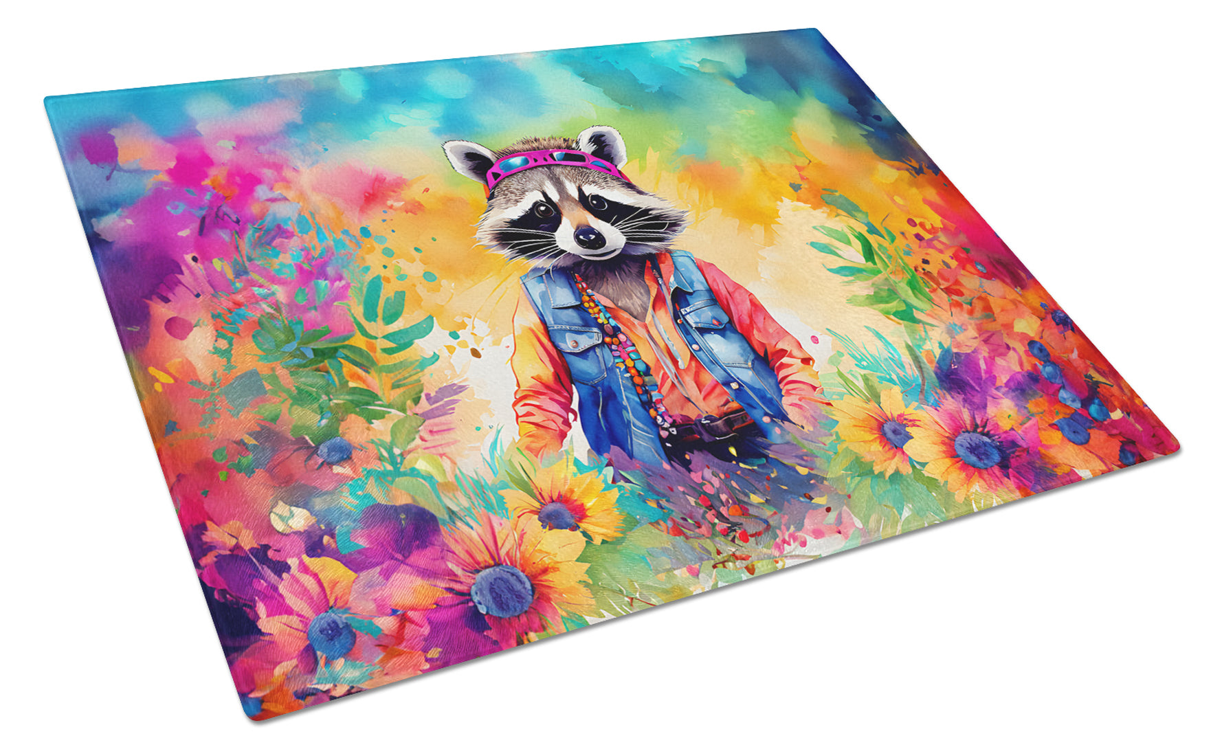 Buy this Hippie Animal Raccoon Glass Cutting Board