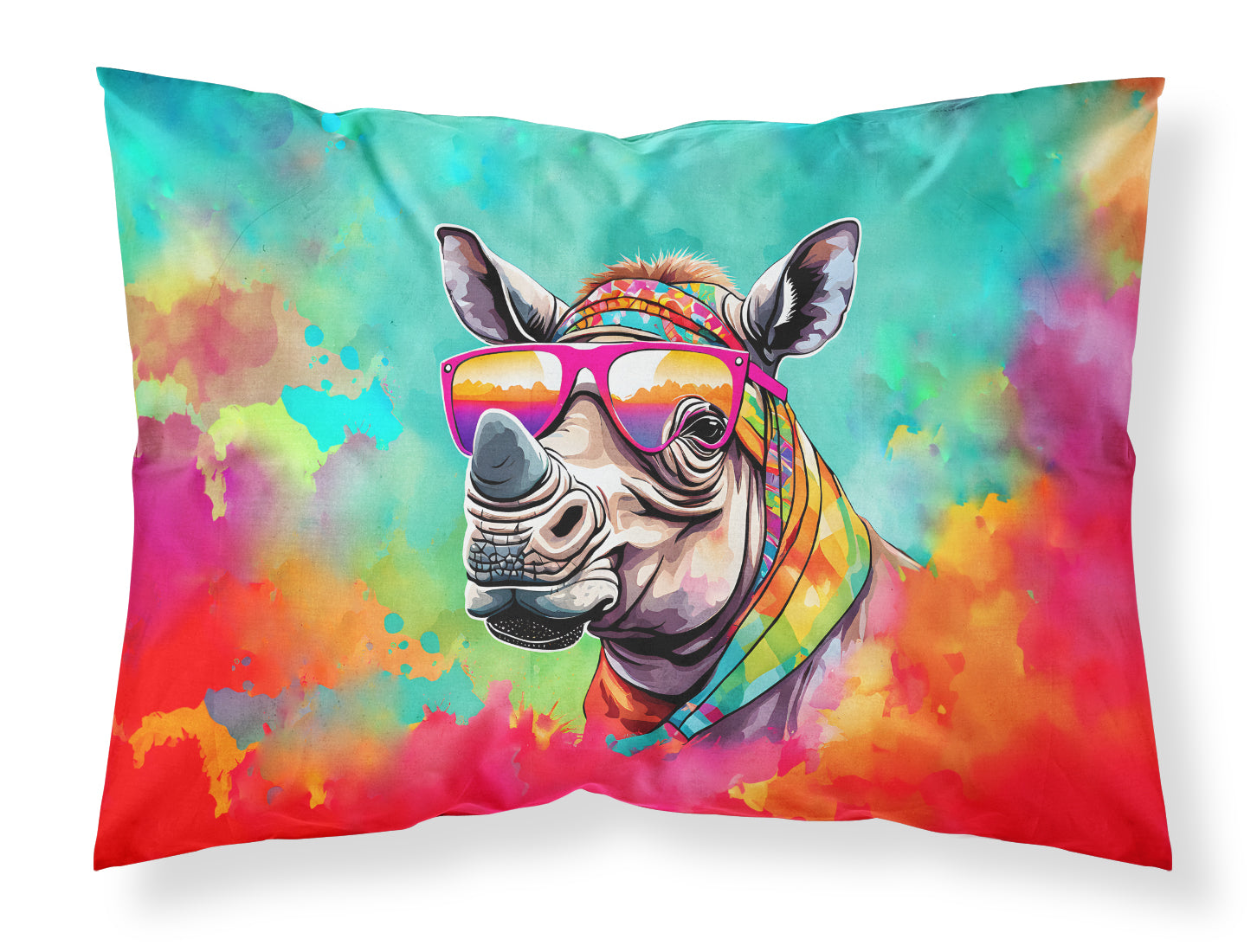 Buy this Hippie Animal Rhinoceros Standard Pillowcase