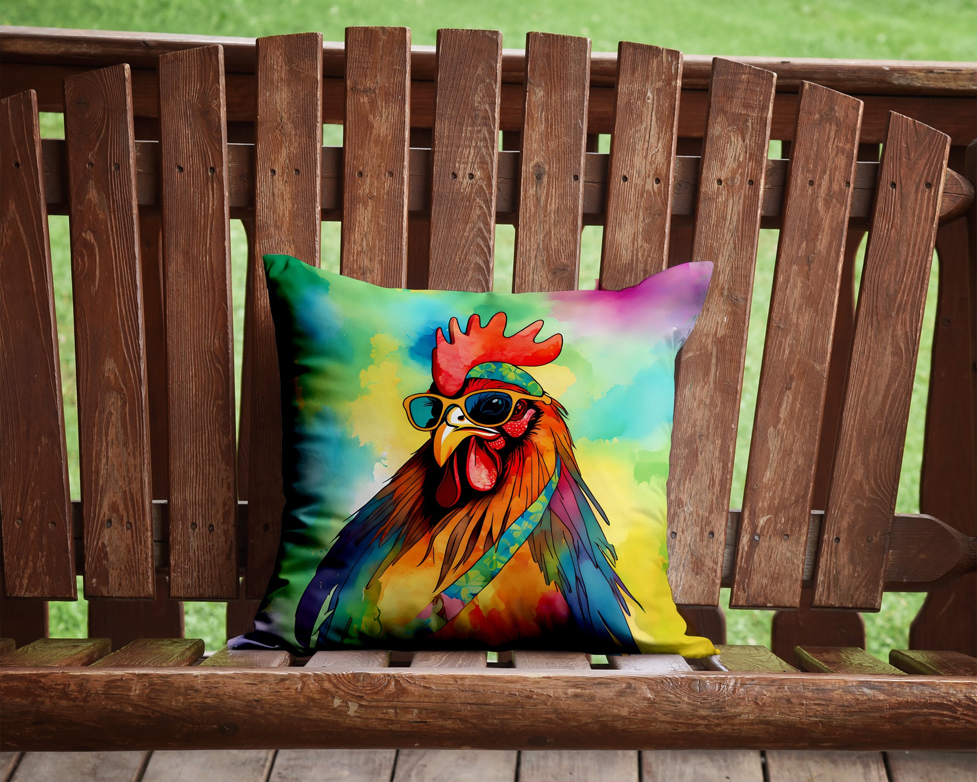 Buy this Hippie Animal Rooster Throw Pillow