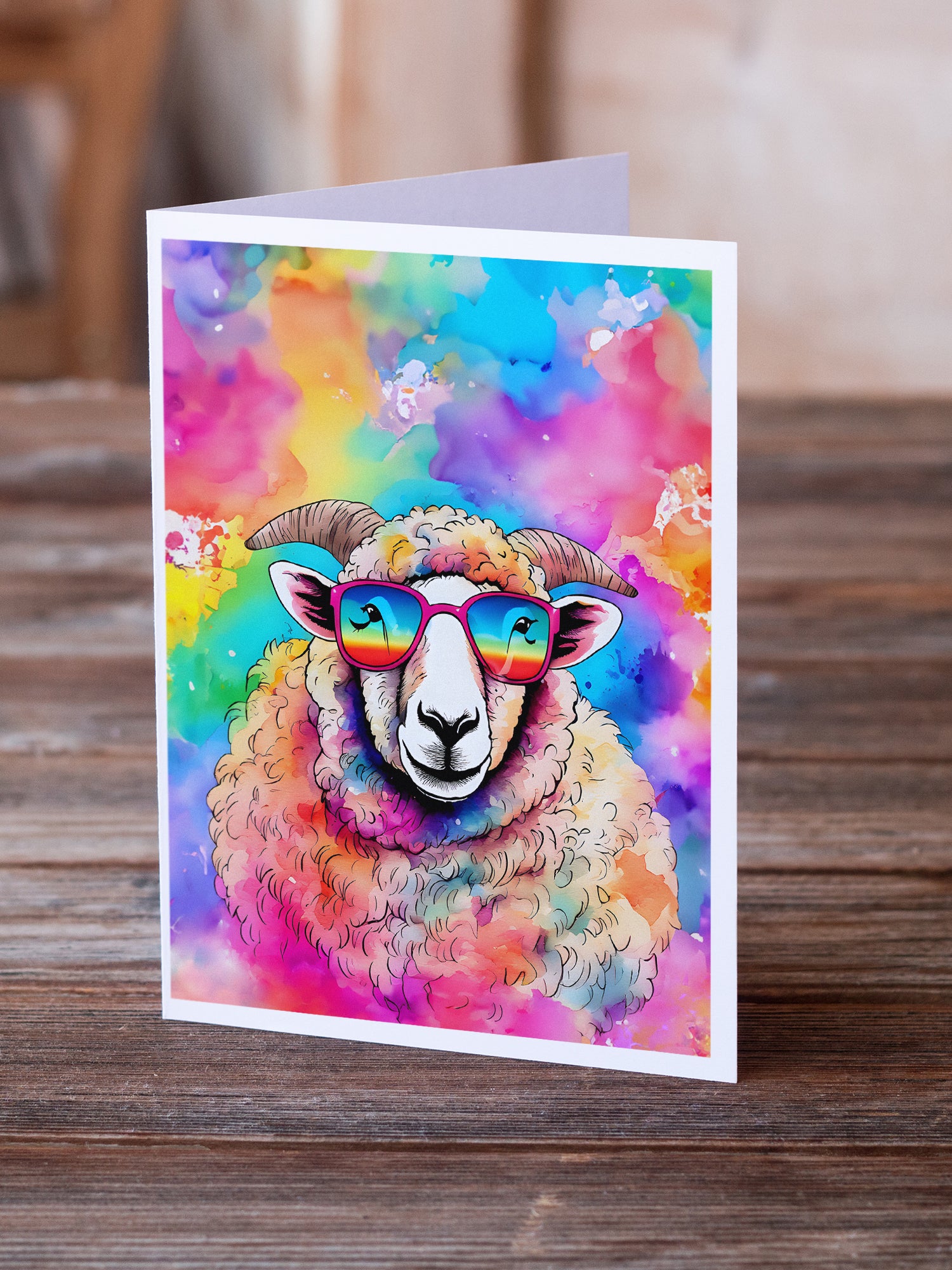 Buy this Hippie Animal Sheep Greeting Cards Pack of 8