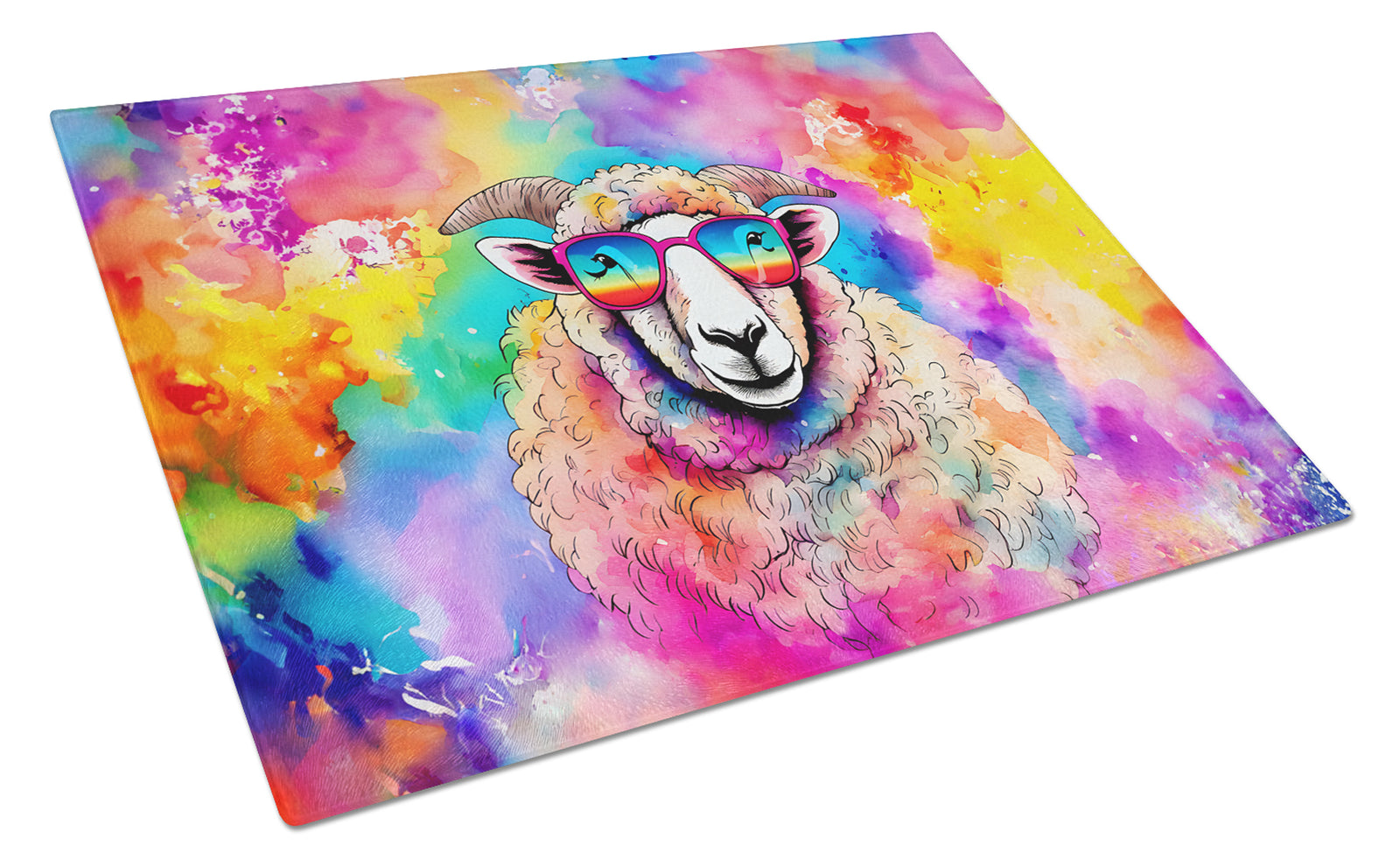 Buy this Hippie Animal Sheep Glass Cutting Board