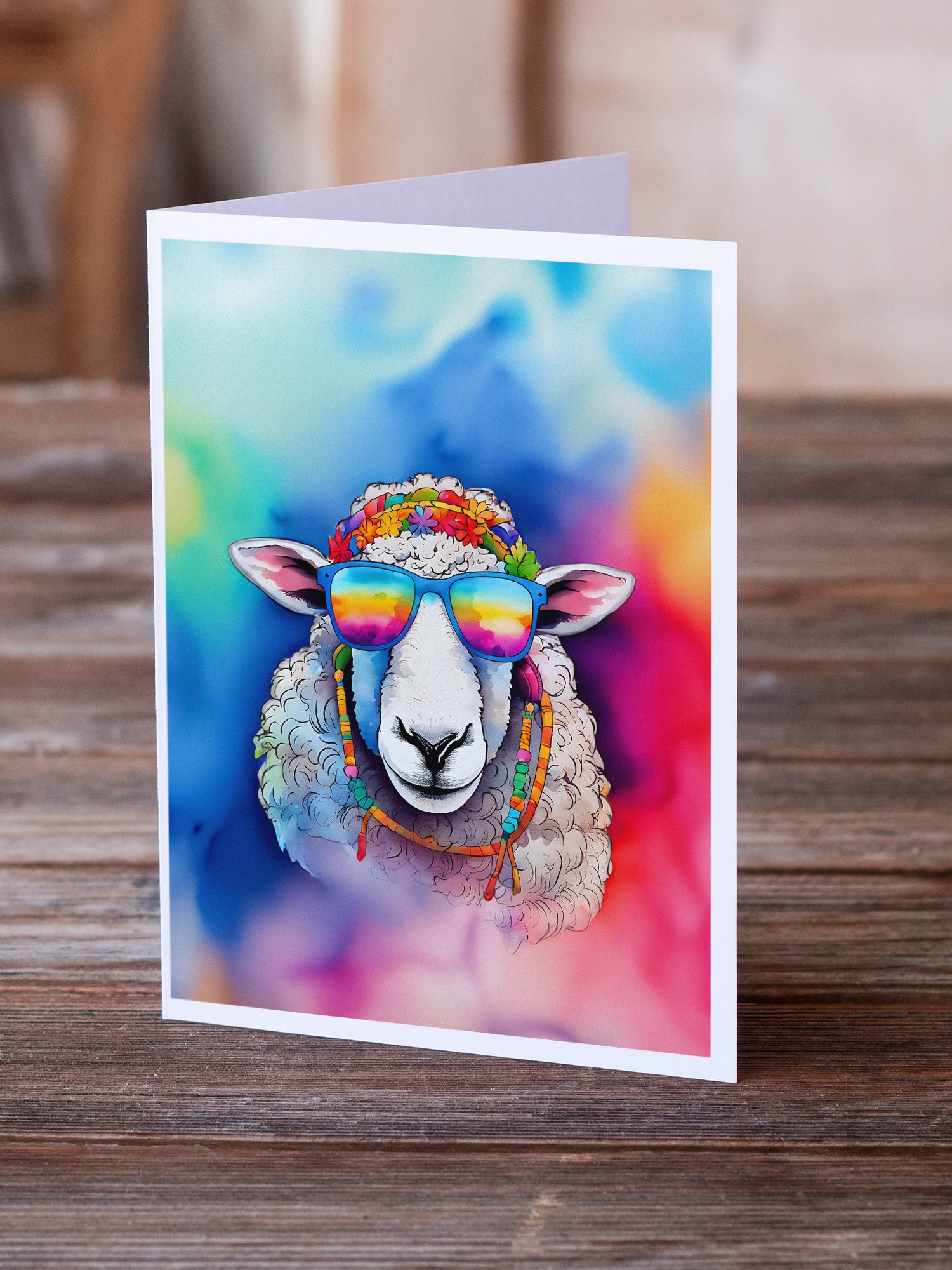 Buy this Hippie Animal Sheep Greeting Cards Pack of 8