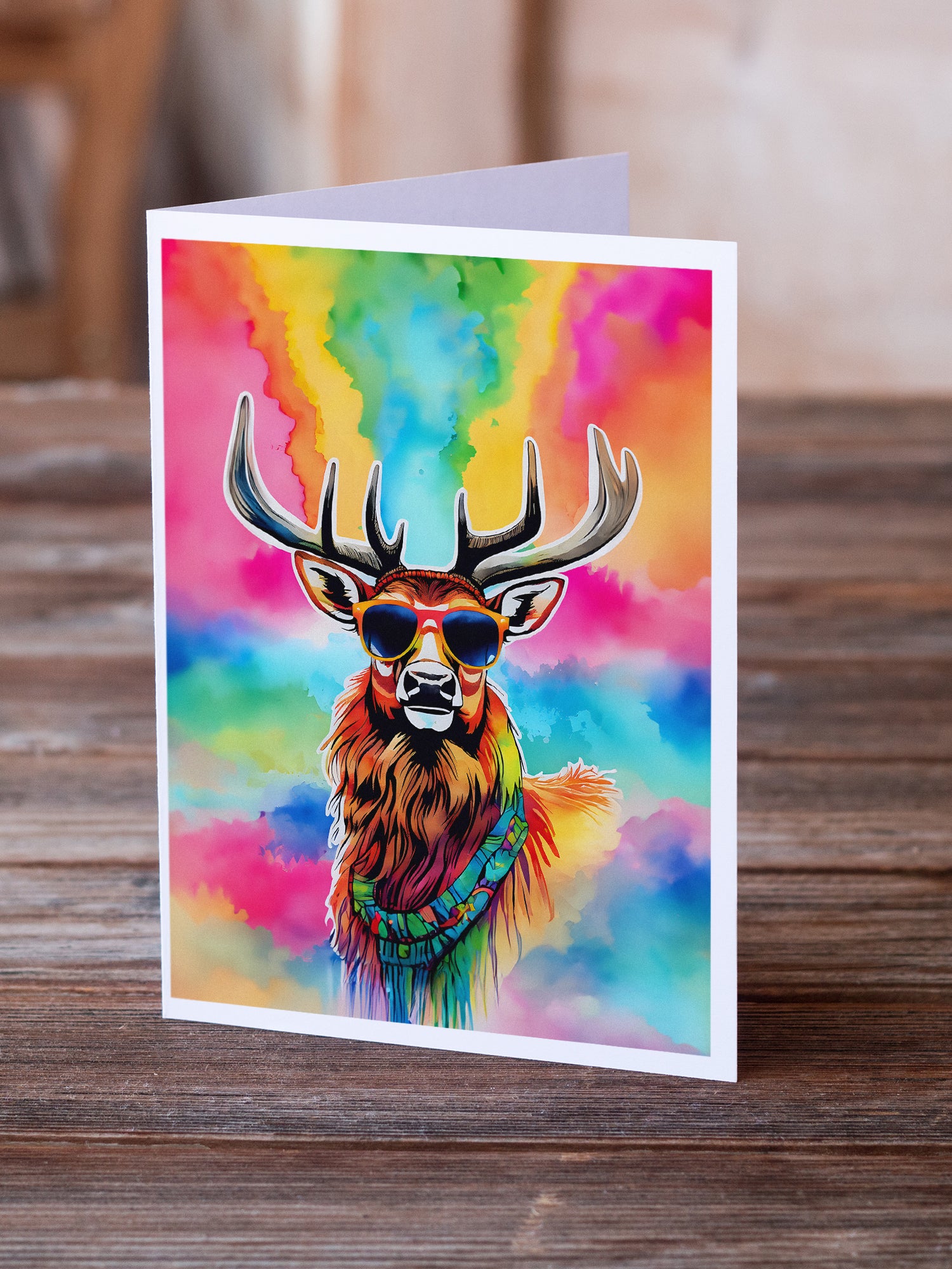 Buy this Hippie Animal Stag Deer Greeting Cards Pack of 8