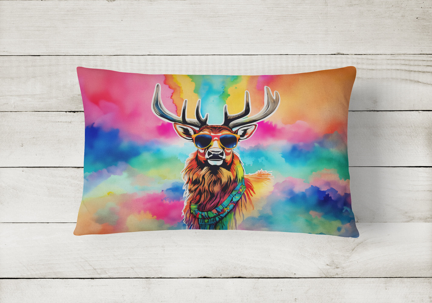 Hippie Animal Stag Deer Throw Pillow