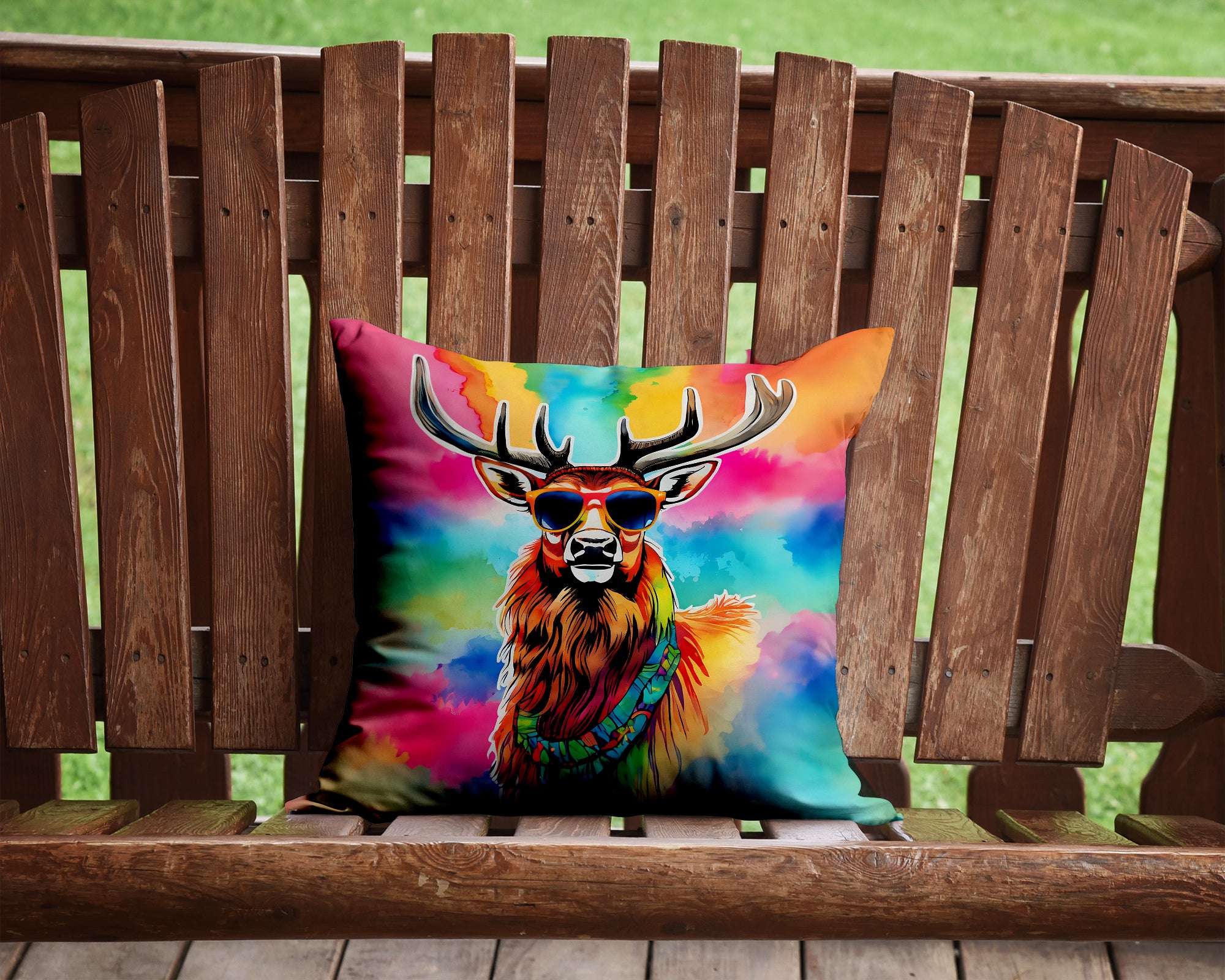 Buy this Hippie Animal Stag Deer Throw Pillow