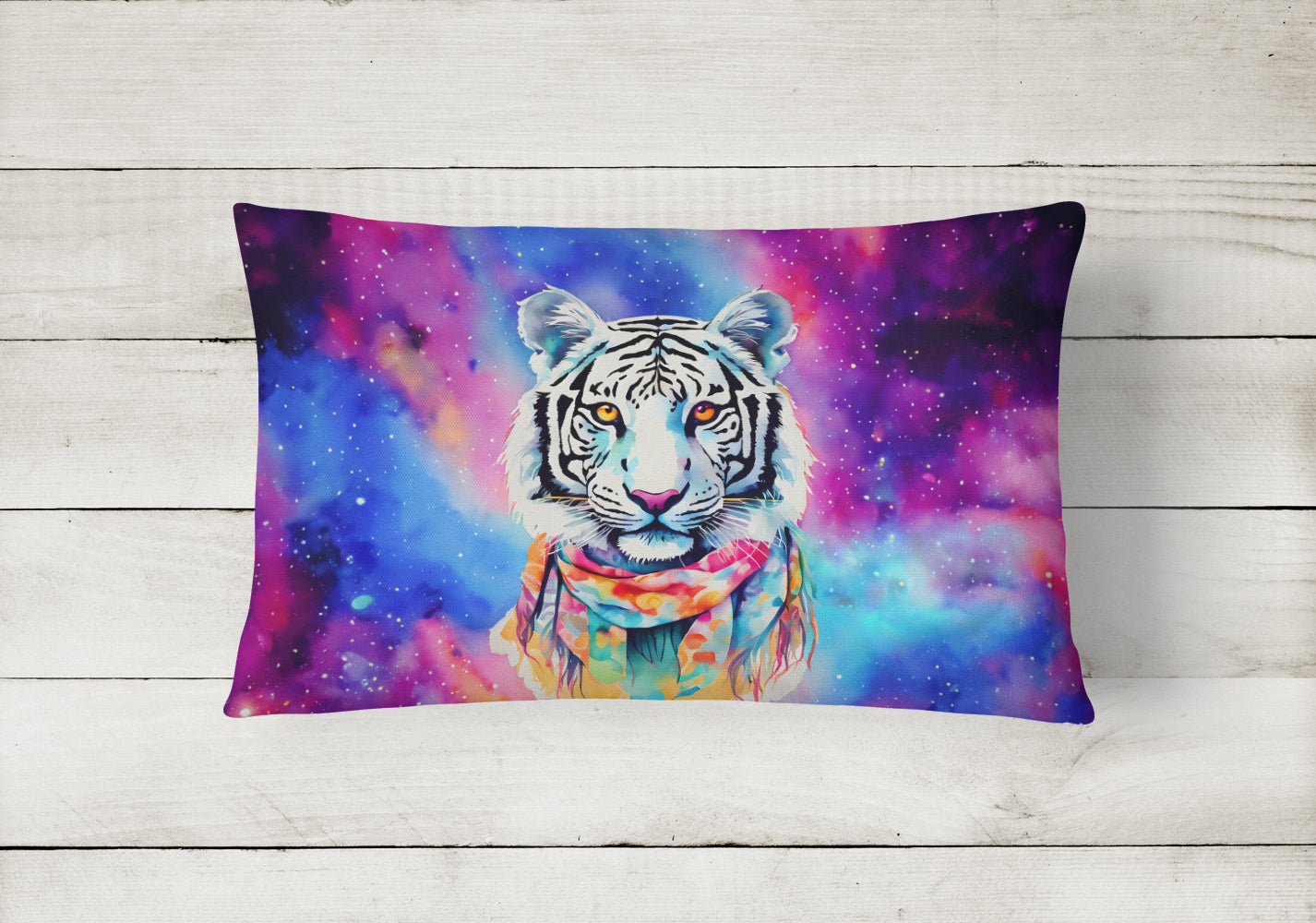Buy this Hippie Animal White Tiger Throw Pillow