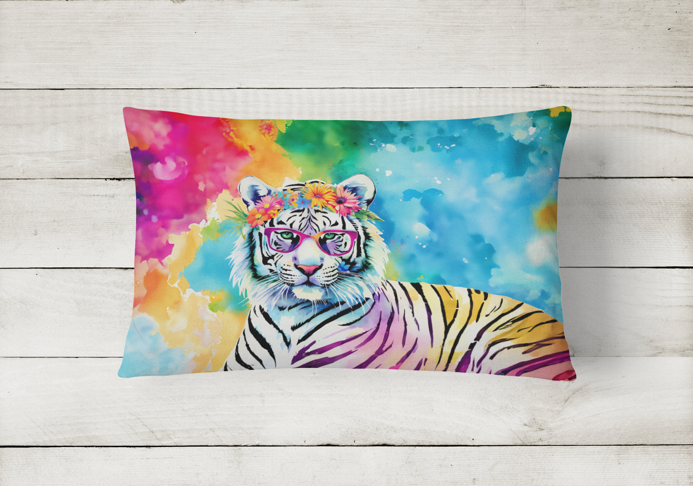 Buy this Hippie Animal White Tiger Throw Pillow