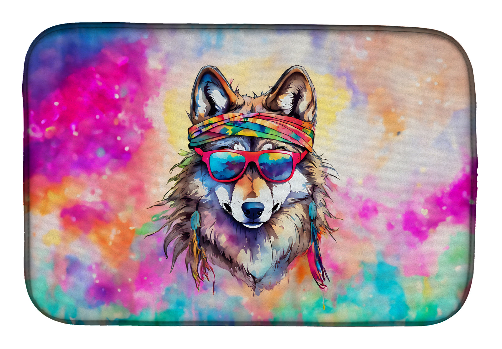 Buy this Hippie Animal Wolf Dish Drying Mat