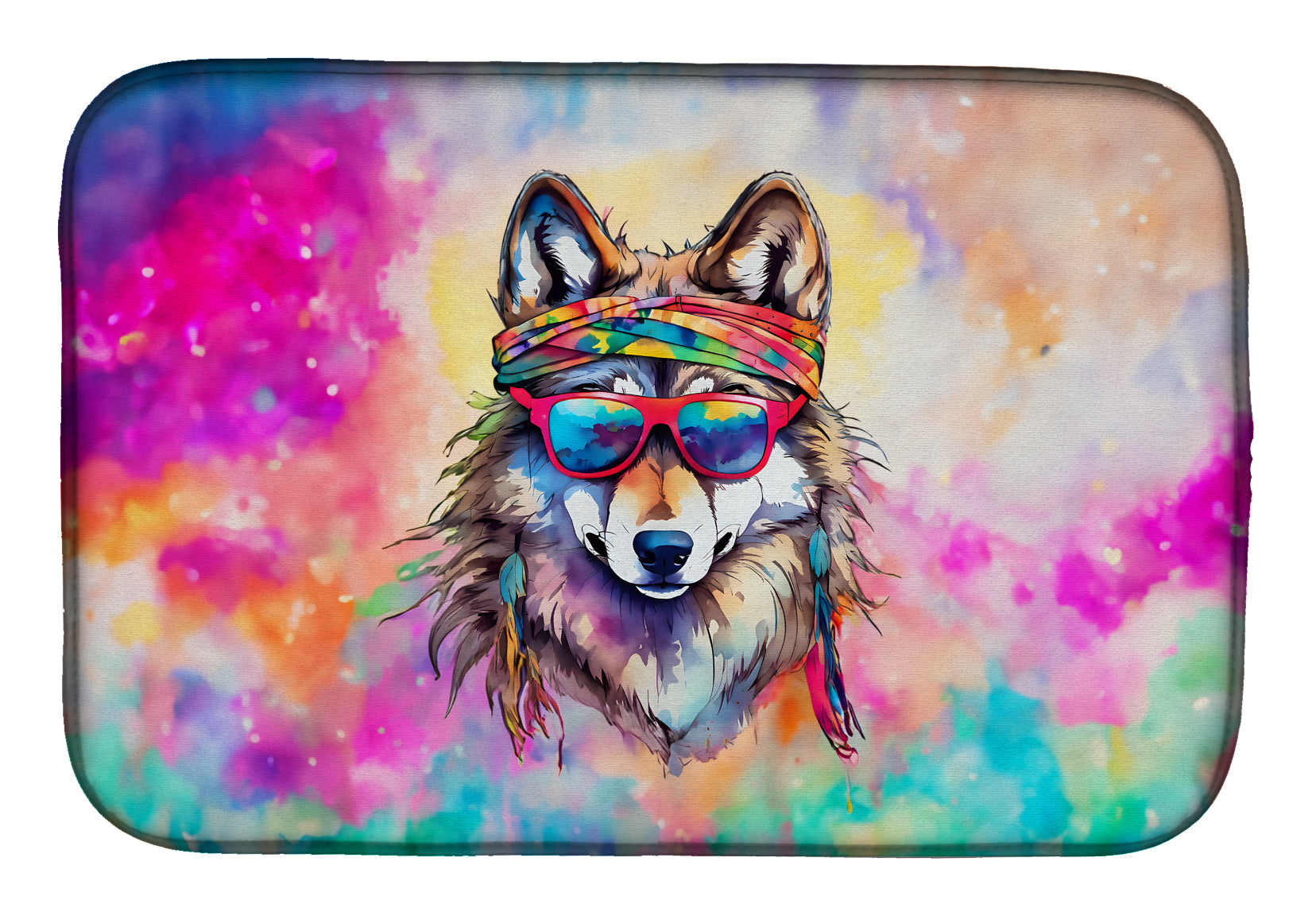 Buy this Hippie Animal Wolf Dish Drying Mat