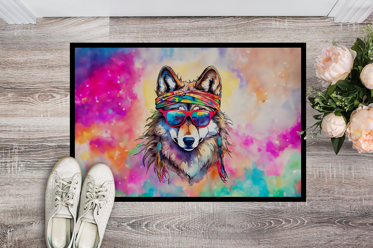 Hippie Animal Wolf Doormat