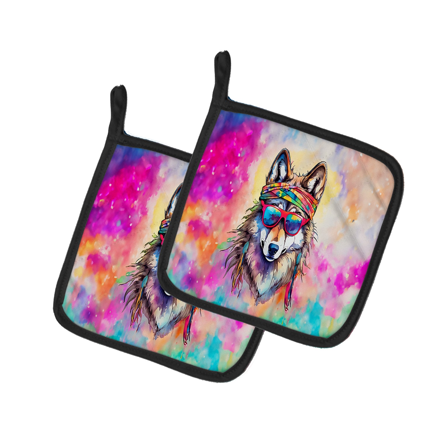 Buy this Hippie Animal Wolf Pair of Pot Holders
