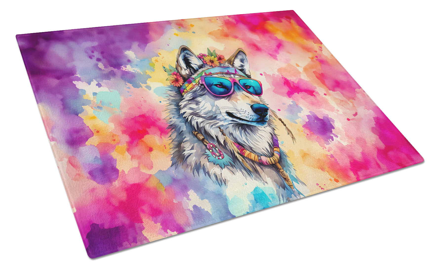 Buy this Hippie Animal Wolf Glass Cutting Board
