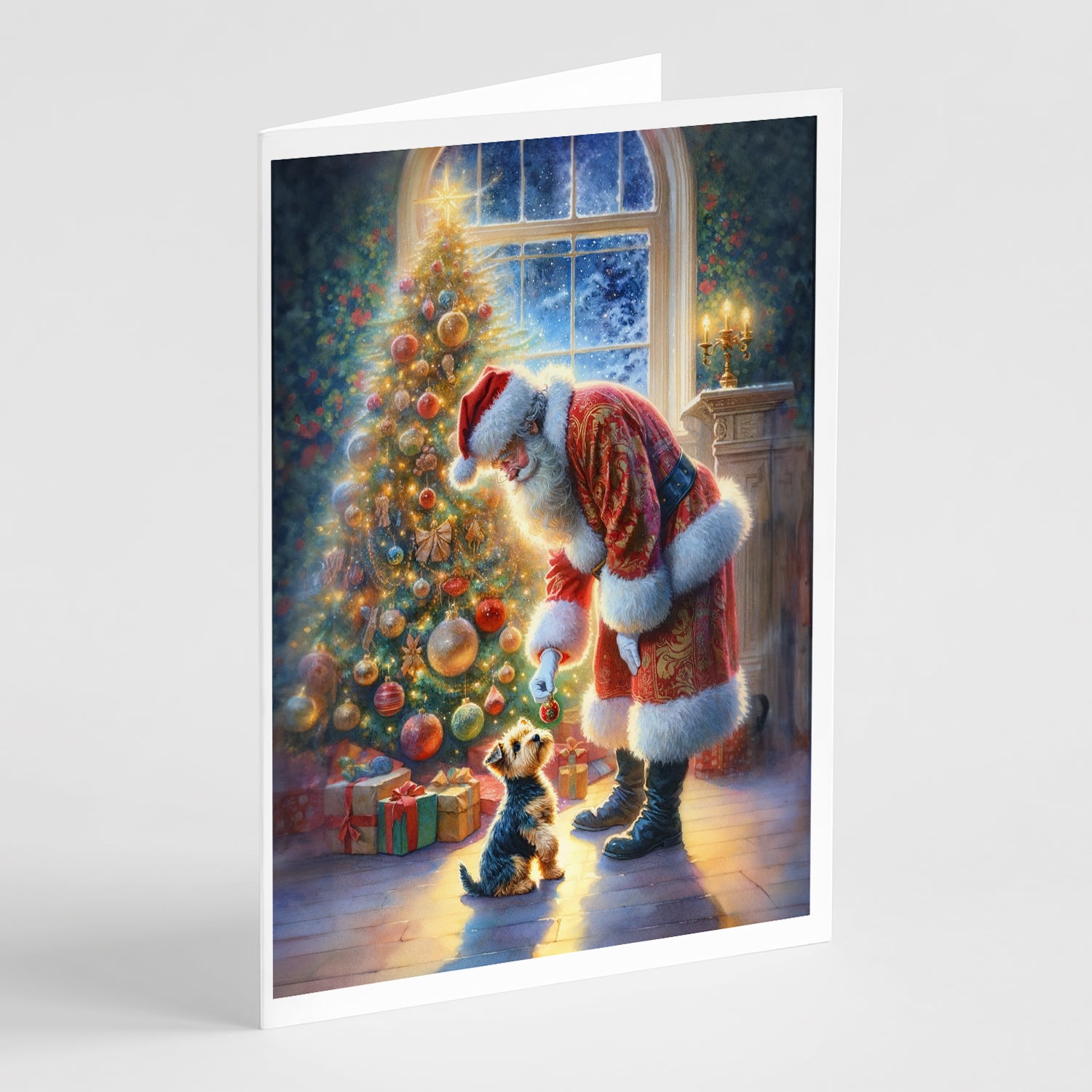 Buy this Australian Terrier and Santa Claus Greeting Cards Pack of 8