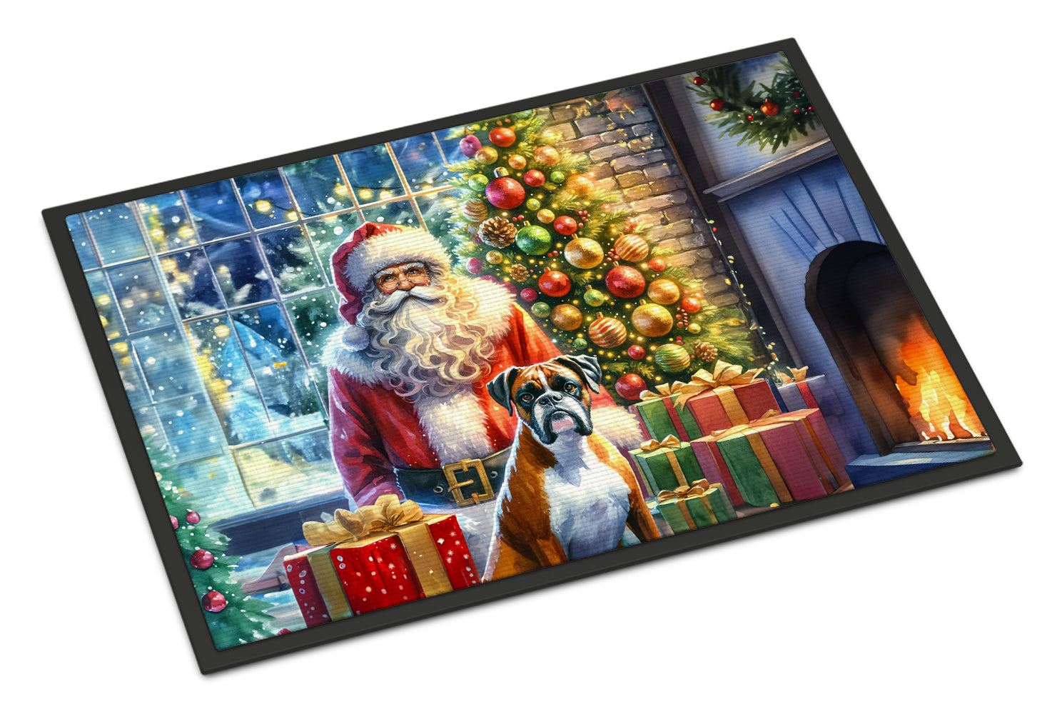 Buy this Boxer and Santa Claus Doormat