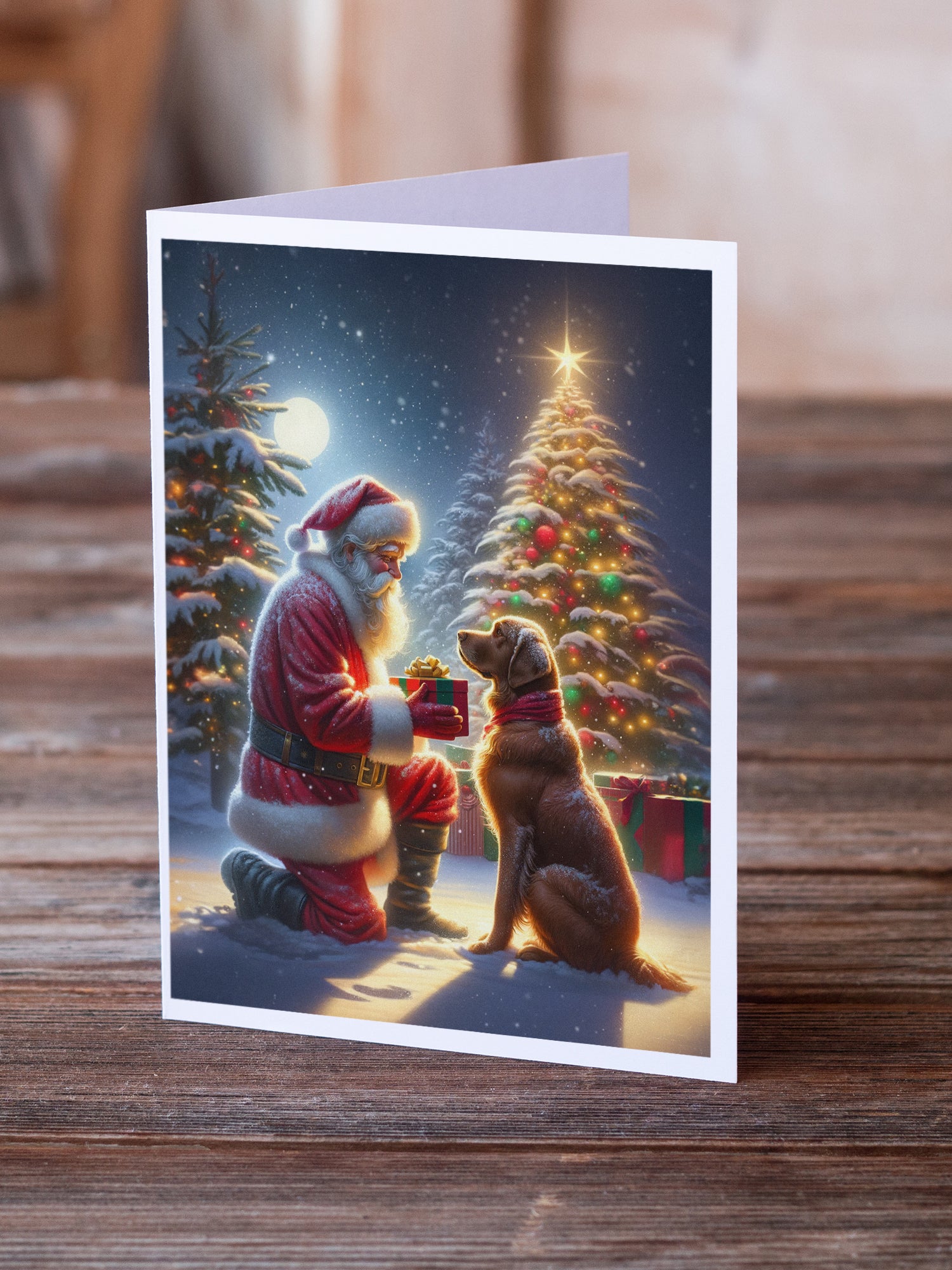 Buy this Chesapeake Bay Retriever and Santa Claus Greeting Cards Pack of 8