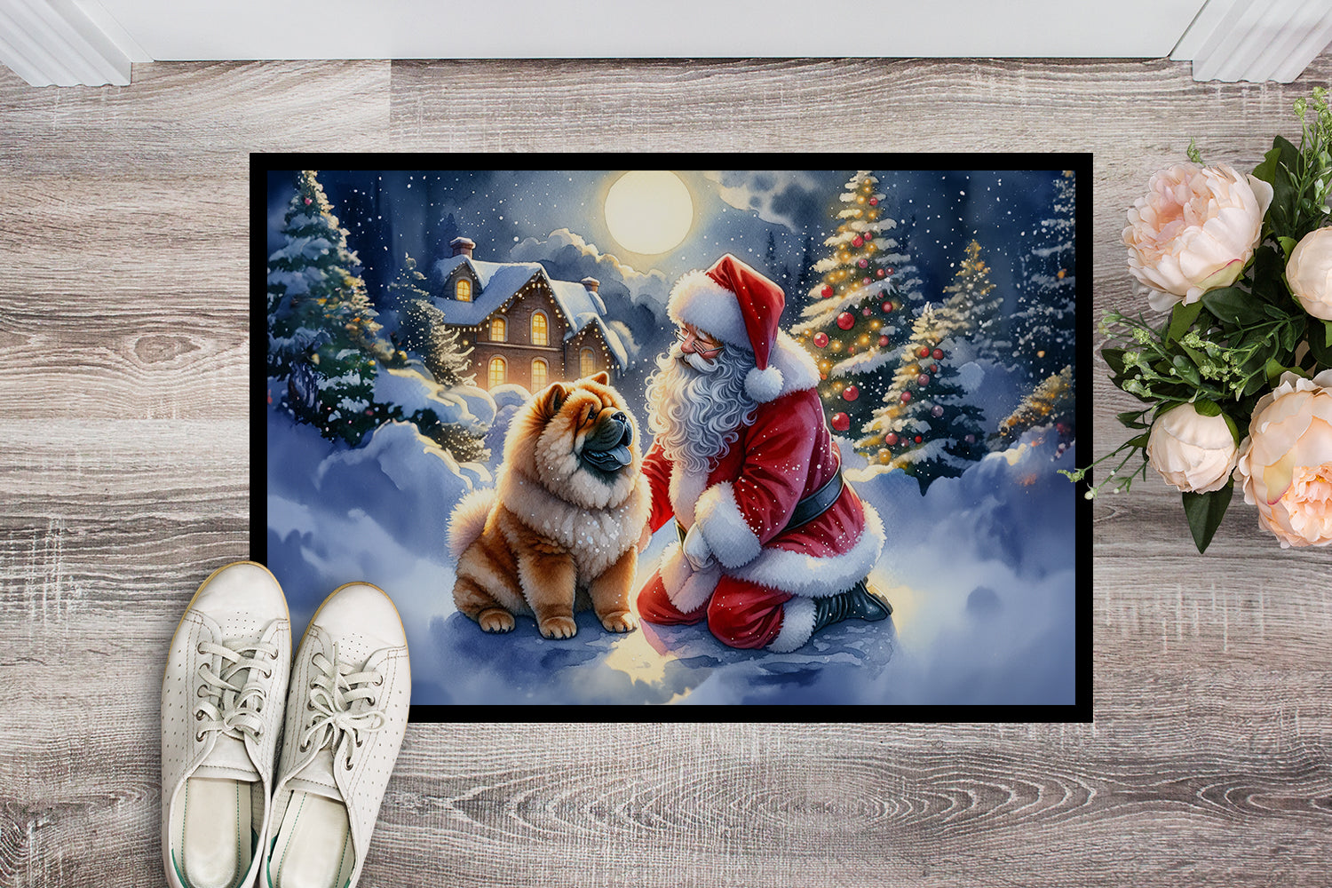 Buy this Chow Chow and Santa Claus Doormat