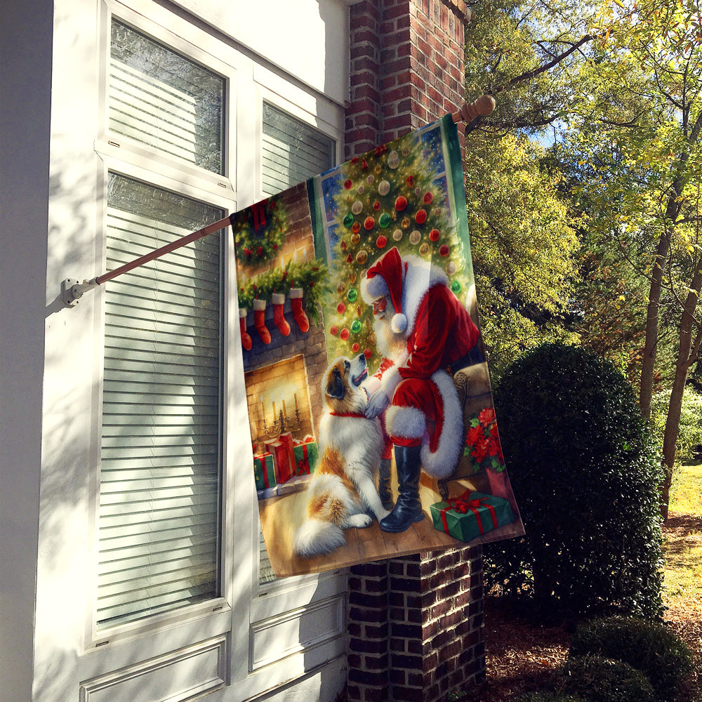 Buy this Great Pyrenees and Santa Claus House Flag