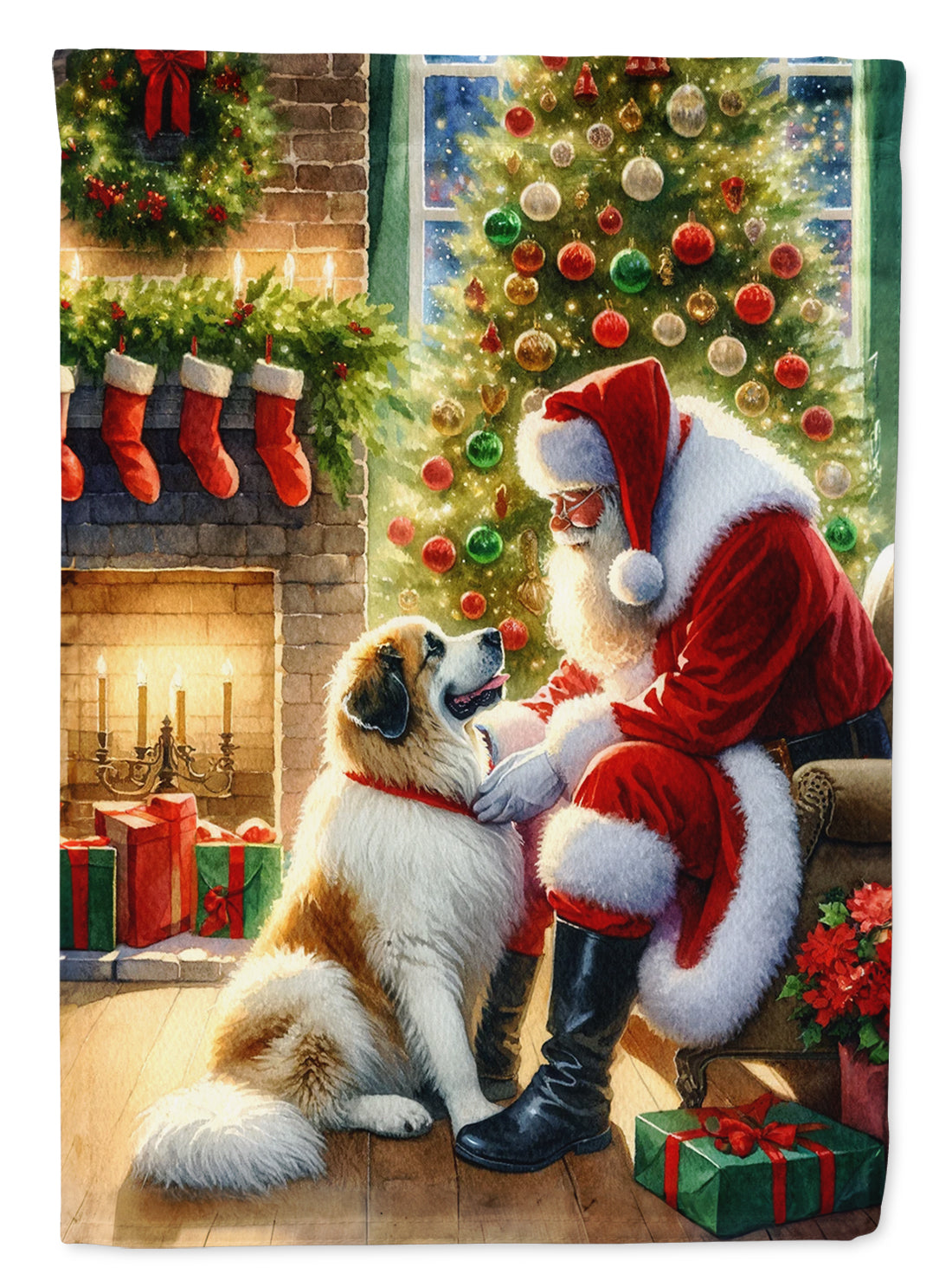 Buy this Great Pyrenees and Santa Claus Garden Flag