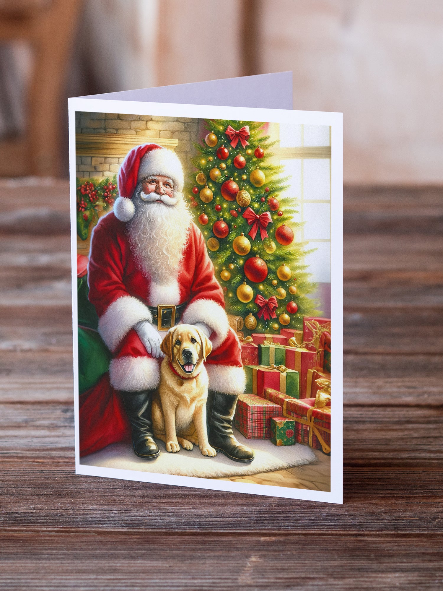 Buy this Labrador Retriever and Santa Claus Greeting Cards Pack of 8