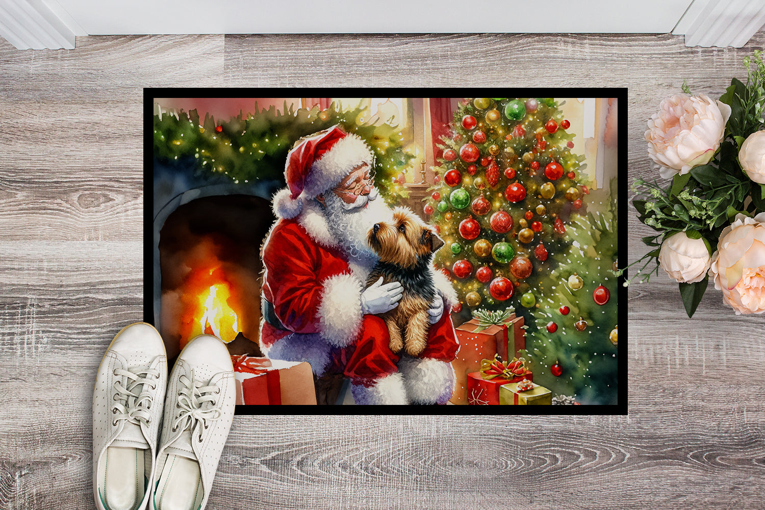 Buy this Norfolk Terrier and Santa Claus Doormat