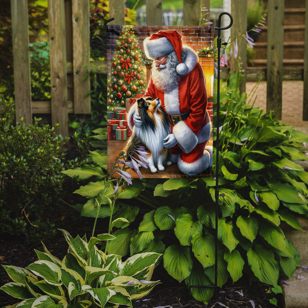 Buy this Sheltie and Santa Claus Garden Flag