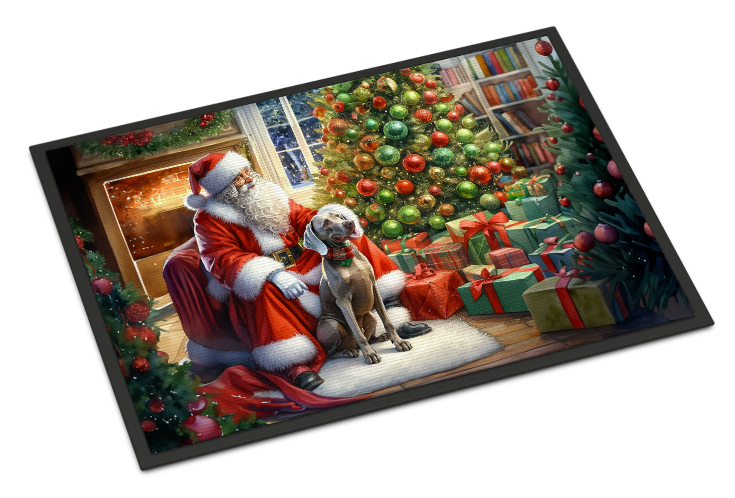 Buy this Weimaraner and Santa Claus Doormat