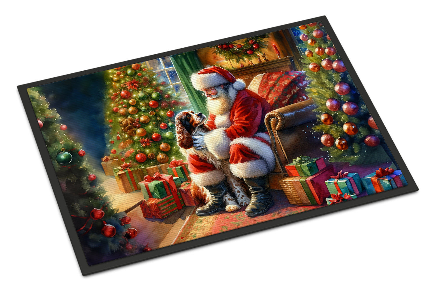 Buy this Welsh Springer Spaniel and Santa Claus Doormat