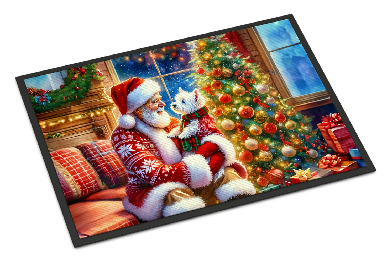 Buy this Westie and Santa Claus Doormat
