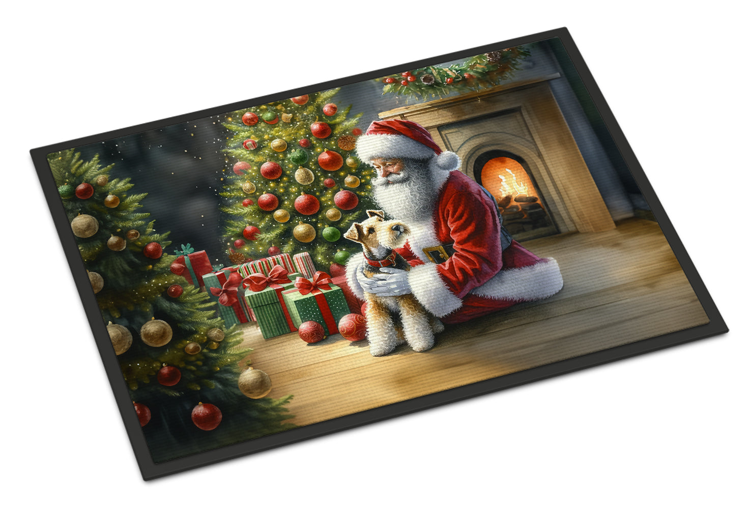 Buy this Fox Terrier and Santa Claus Doormat