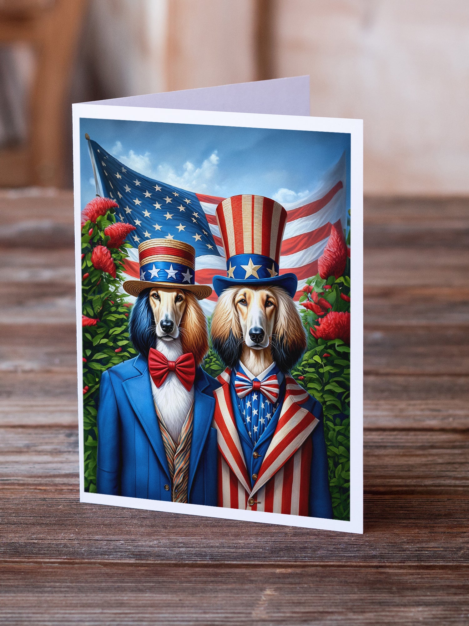 Buy this All American Afghan Hound Greeting Cards Pack of 8