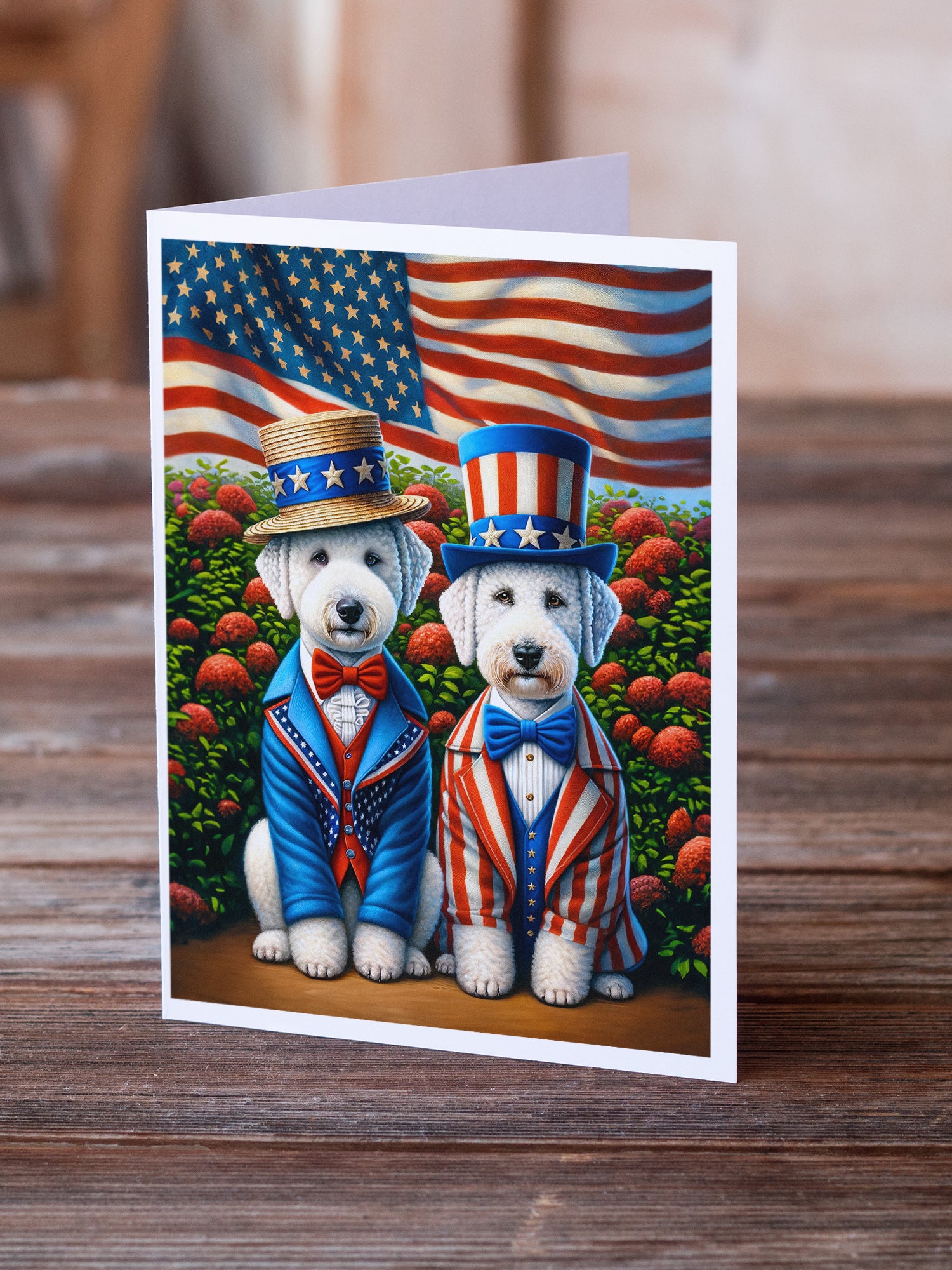Buy this All American Bedlington Terrier Greeting Cards Pack of 8