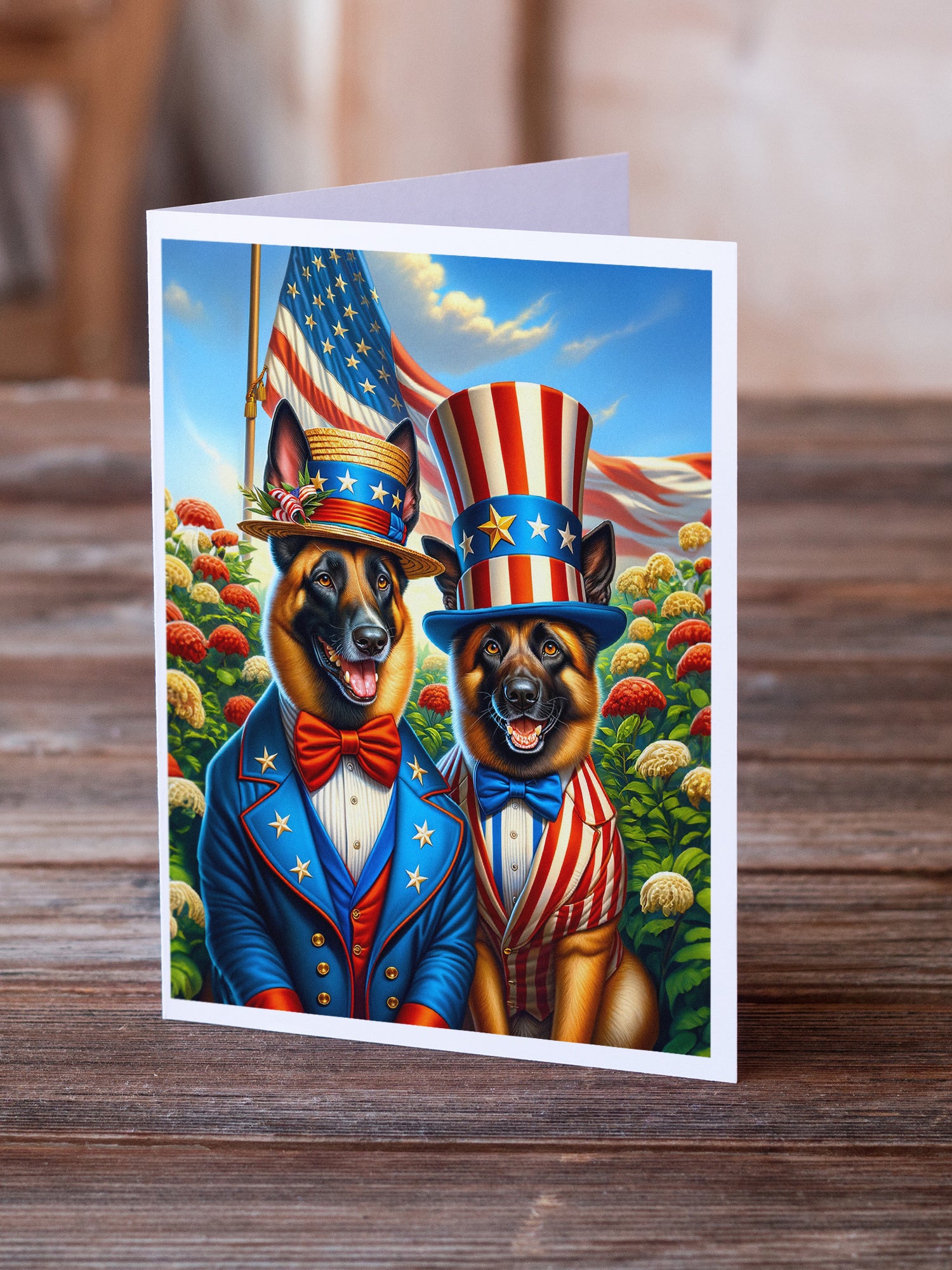 All American Belgian Malinois Greeting Cards Pack of 8