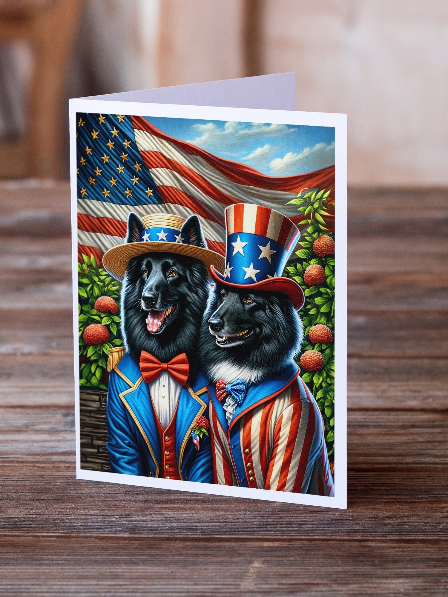 All American Belgian Sheepdog Greeting Cards Pack of 8