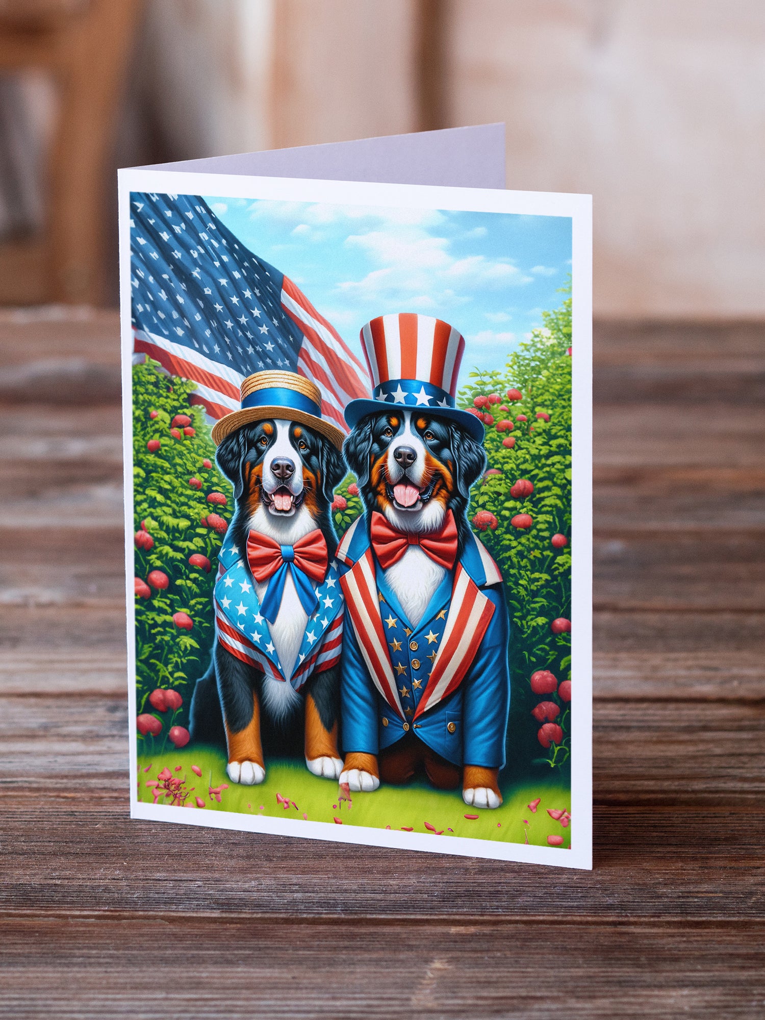 Buy this All American Bernese Mountain Dog Greeting Cards Pack of 8