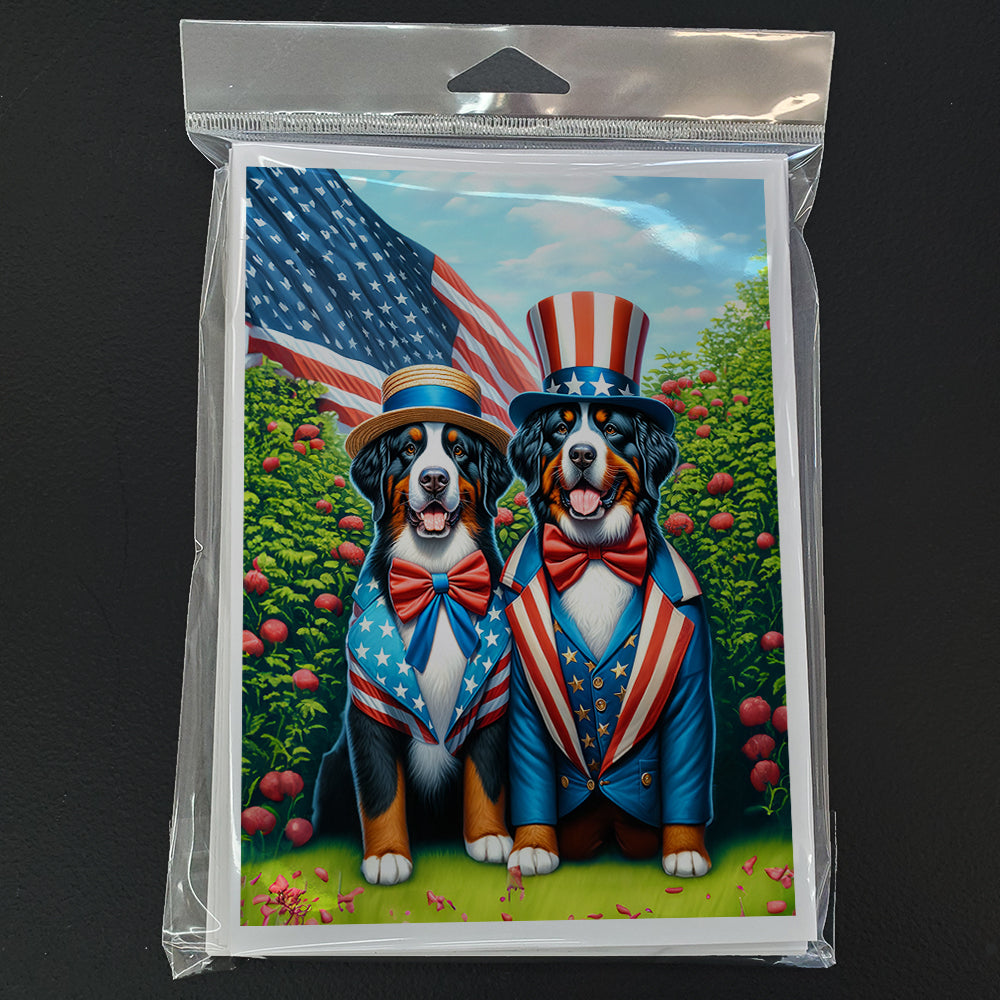 All American Bernese Mountain Dog Greeting Cards Pack of 8