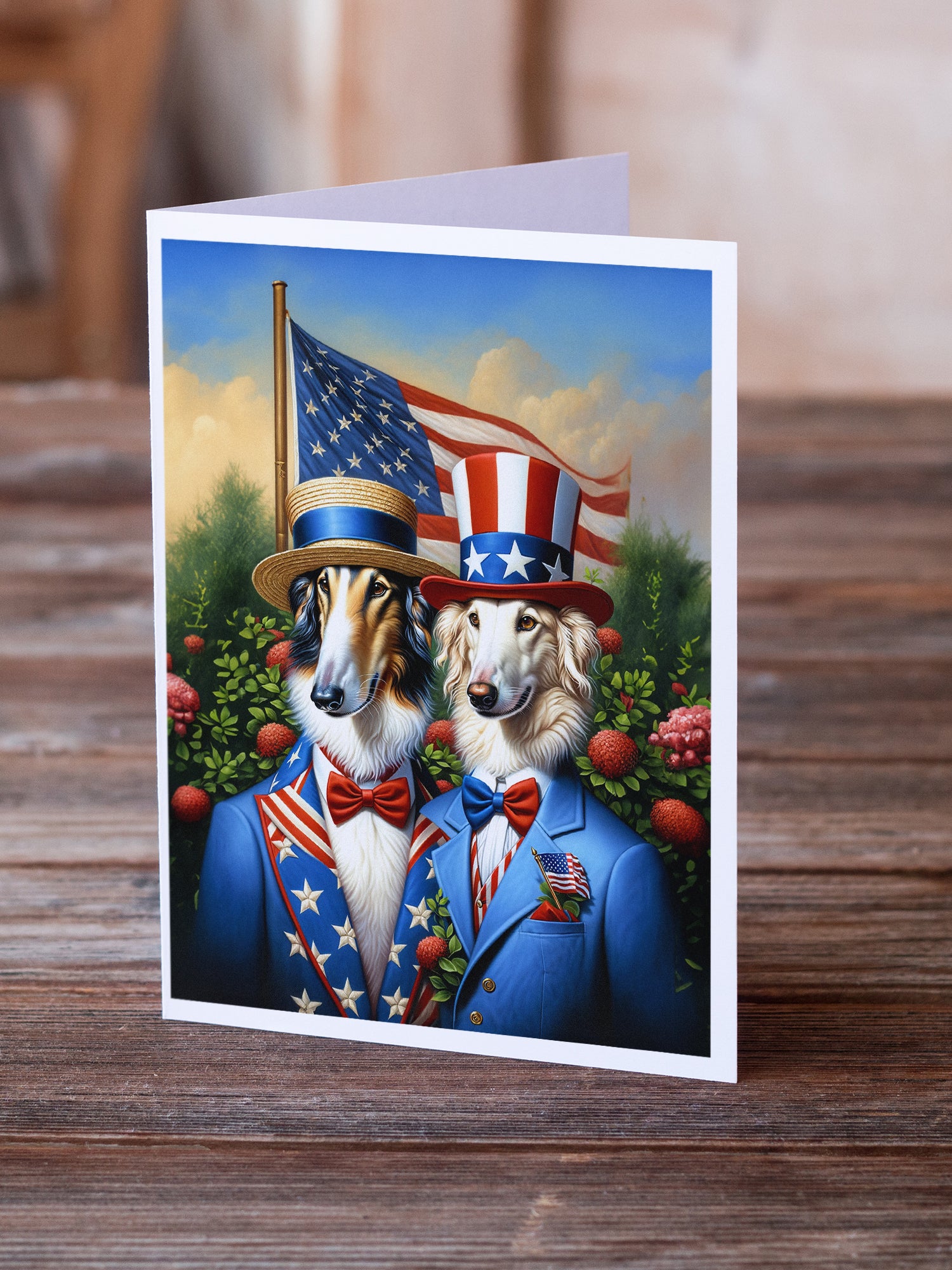 Buy this All American Borzoi Greeting Cards Pack of 8