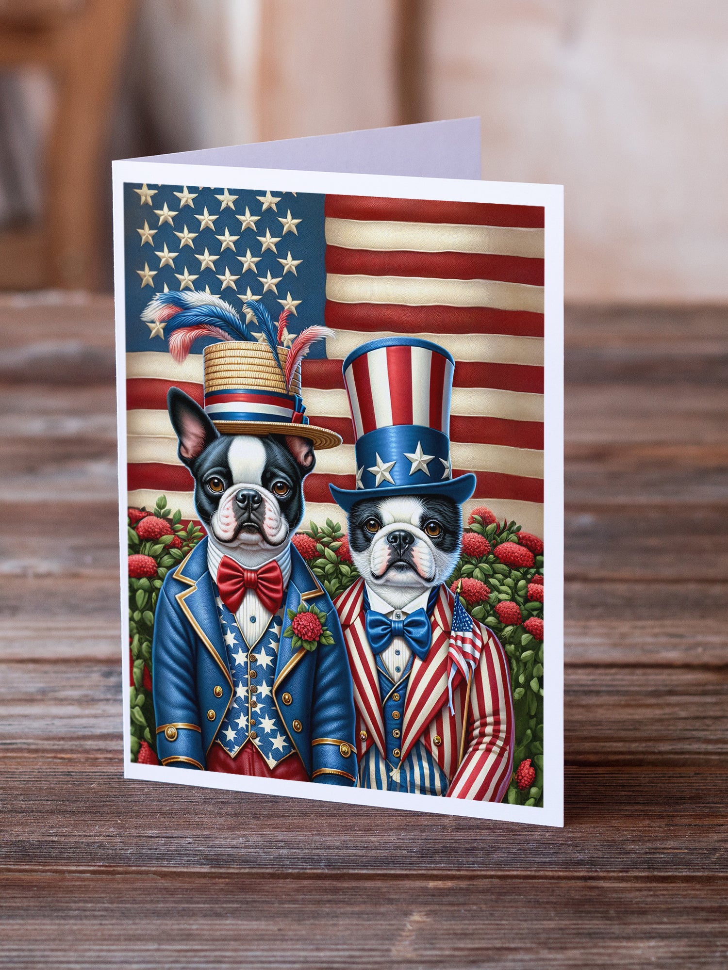 Buy this All American Boston Terrier Greeting Cards Pack of 8