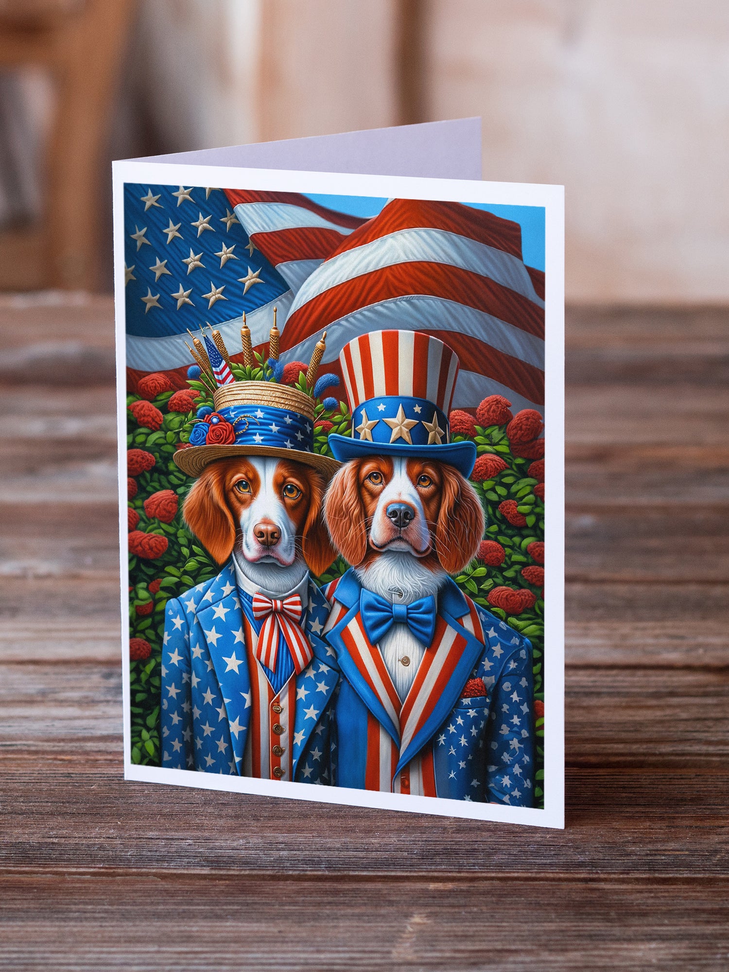 All American Brittany Greeting Cards Pack of 8