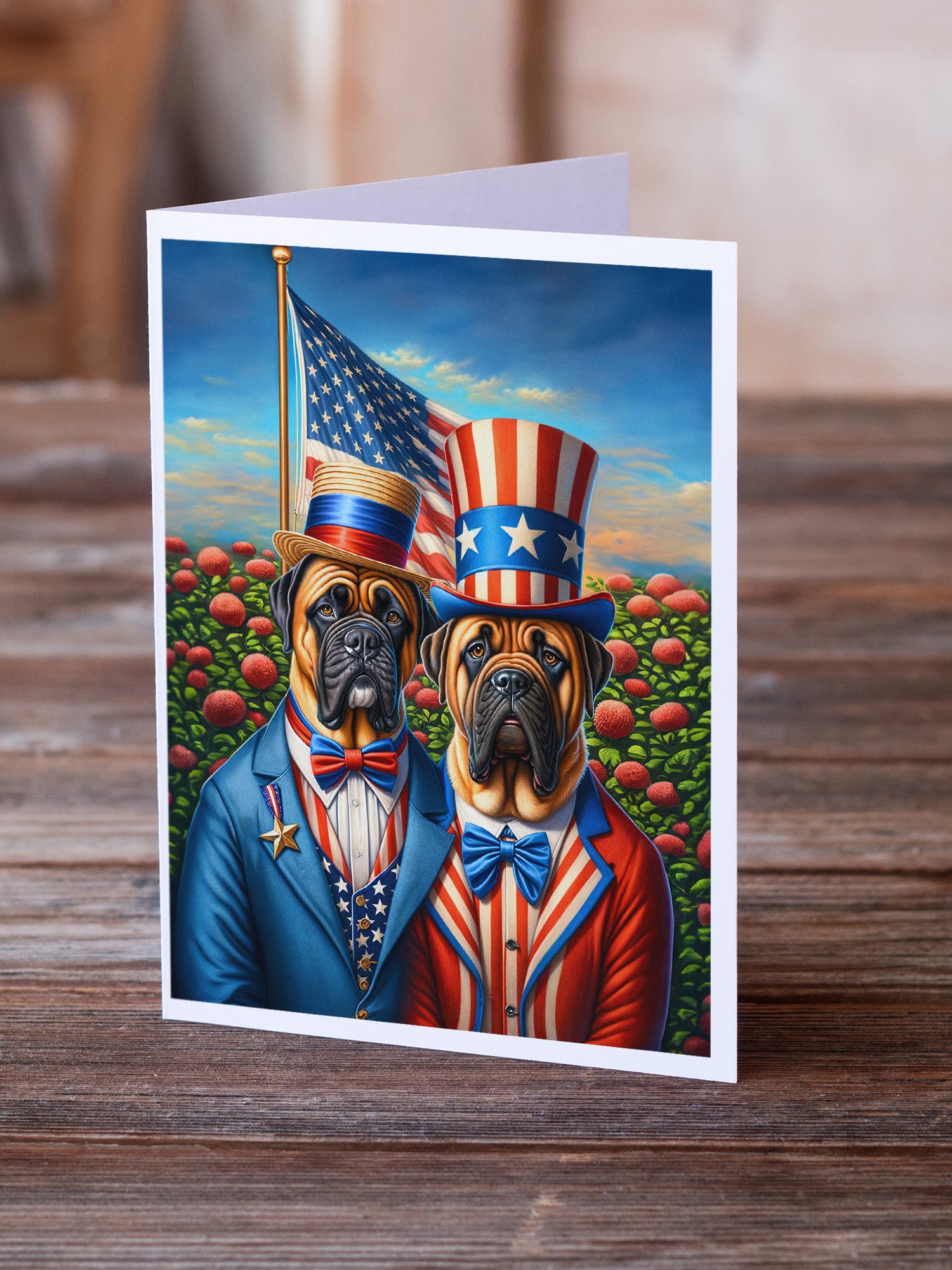 All American Bullmastiff Greeting Cards Pack of 8