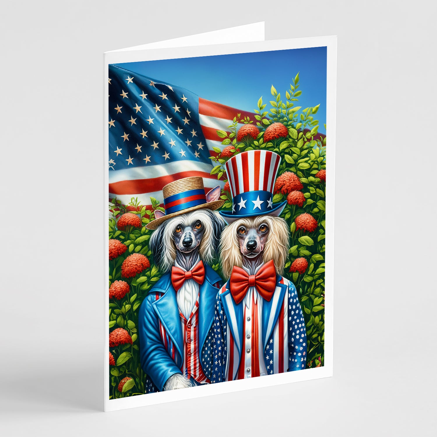 Buy this All American Chinese Crested Greeting Cards Pack of 8