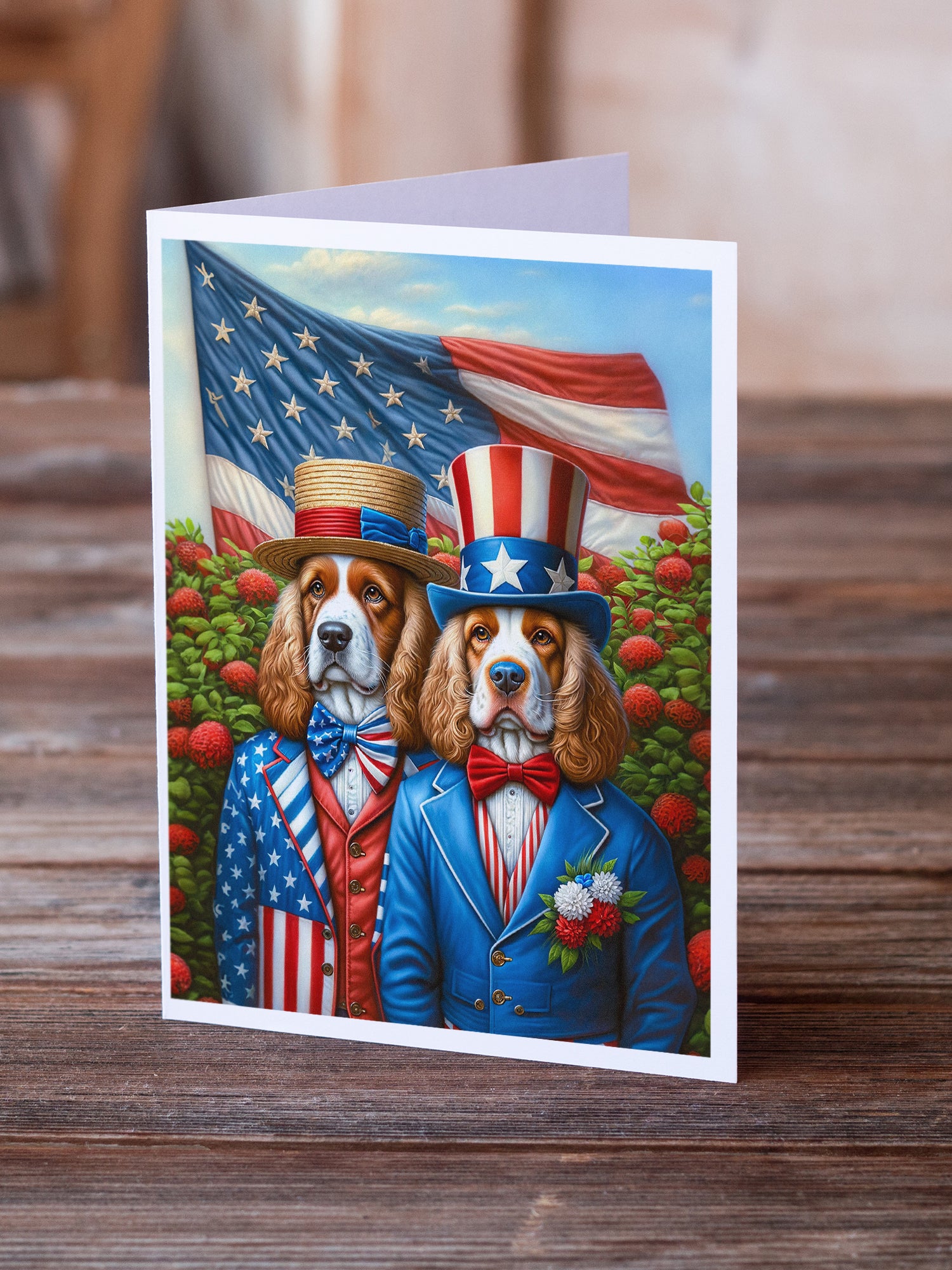 All American Clumber Spaniel Greeting Cards Pack of 8