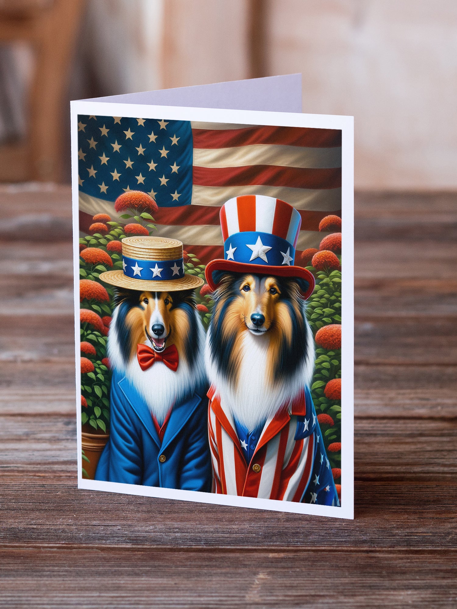 All American Collie Greeting Cards Pack of 8