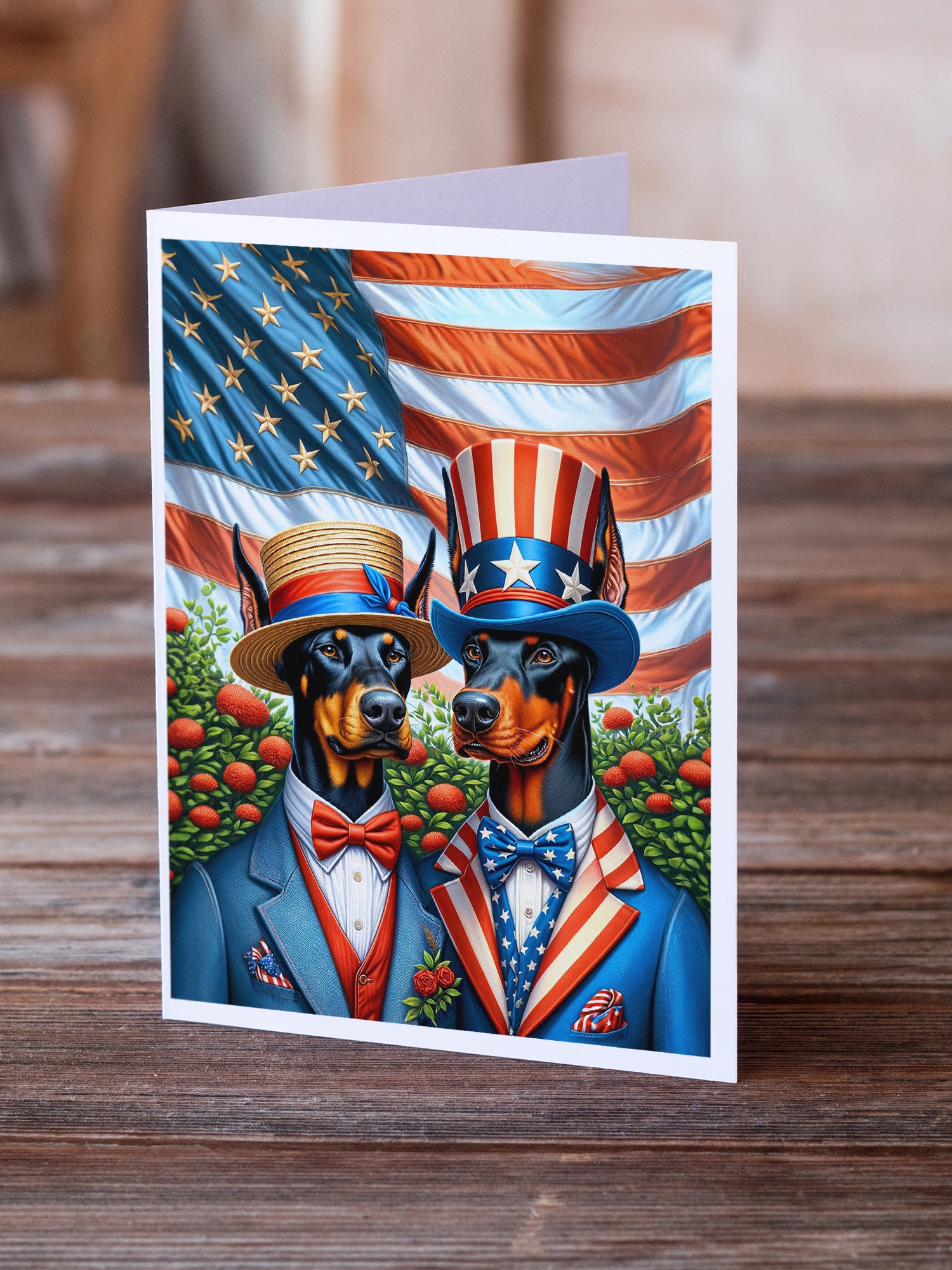 Buy this All American Doberman Pinscher Greeting Cards Pack of 8
