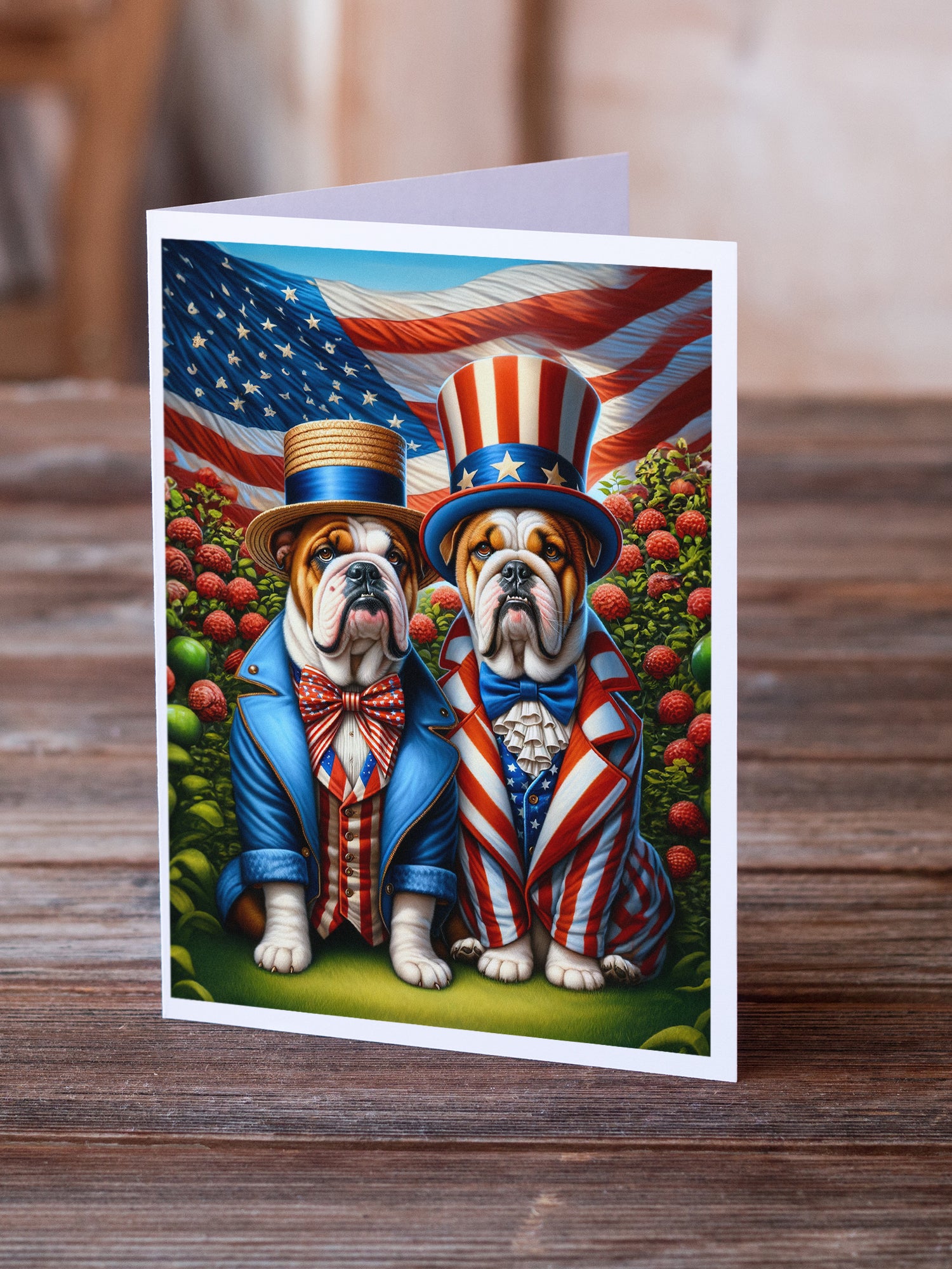Buy this All American English Bulldog Greeting Cards Pack of 8