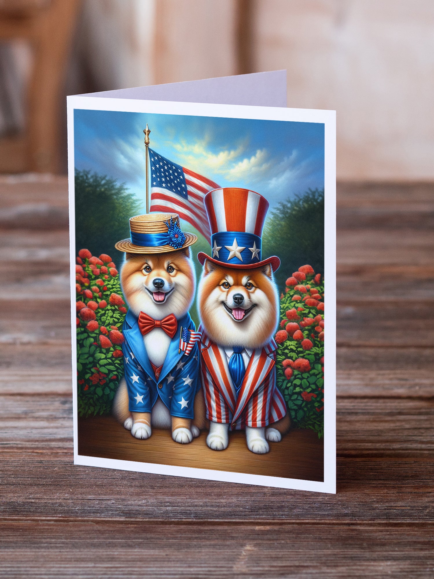 All American Finnish Spitz Greeting Cards Pack of 8