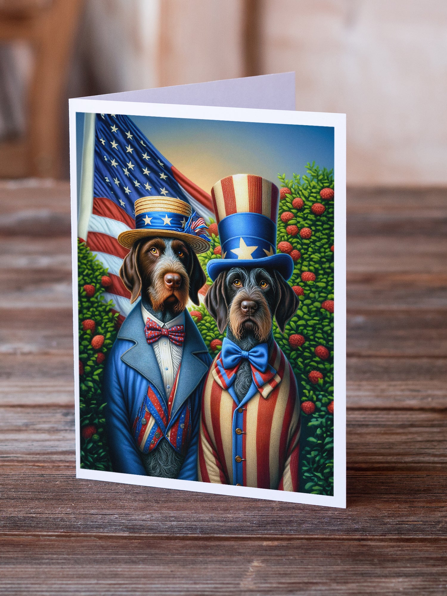 Buy this All American German Wirehaired Pointer Greeting Cards Pack of 8